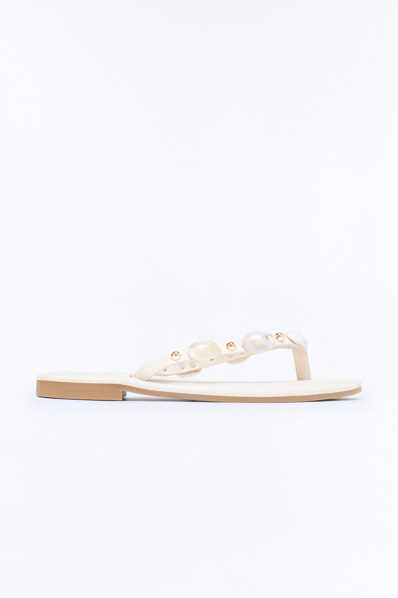 Amalfi Beaded Flip Flops - Ivory