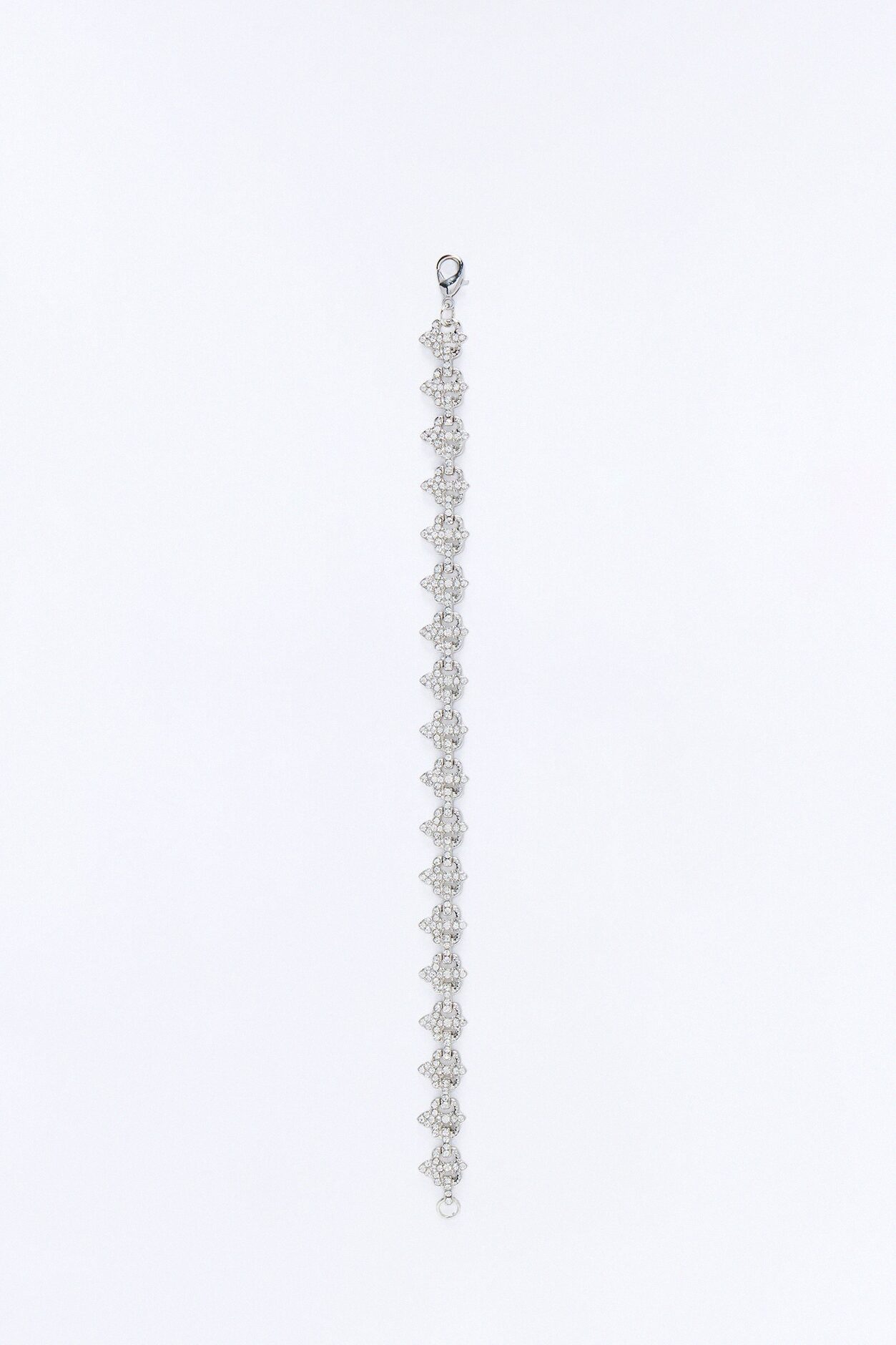 Iced Fleur De Leis Bracelet - Silver