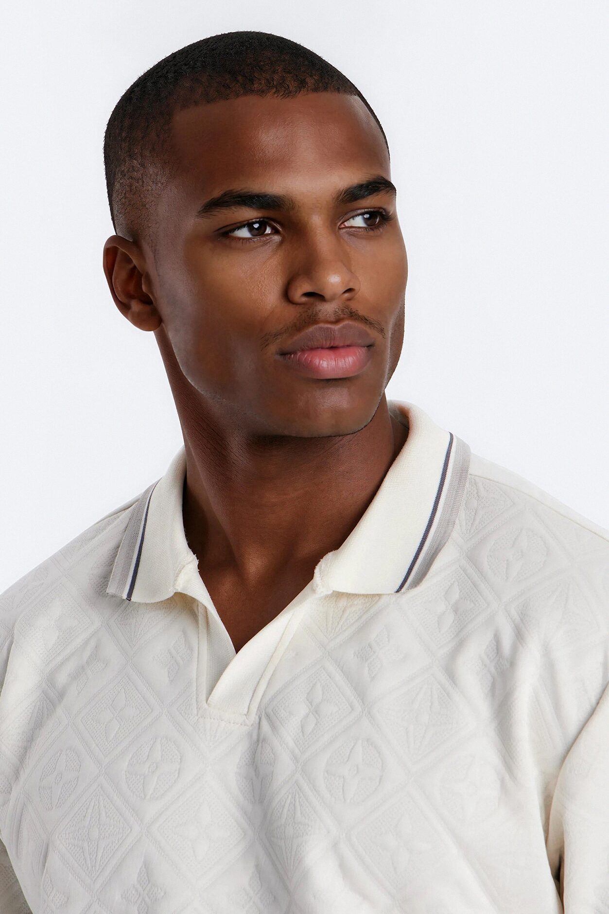 Saints Diamond Star Johnny Collar Polo - Oatmeal