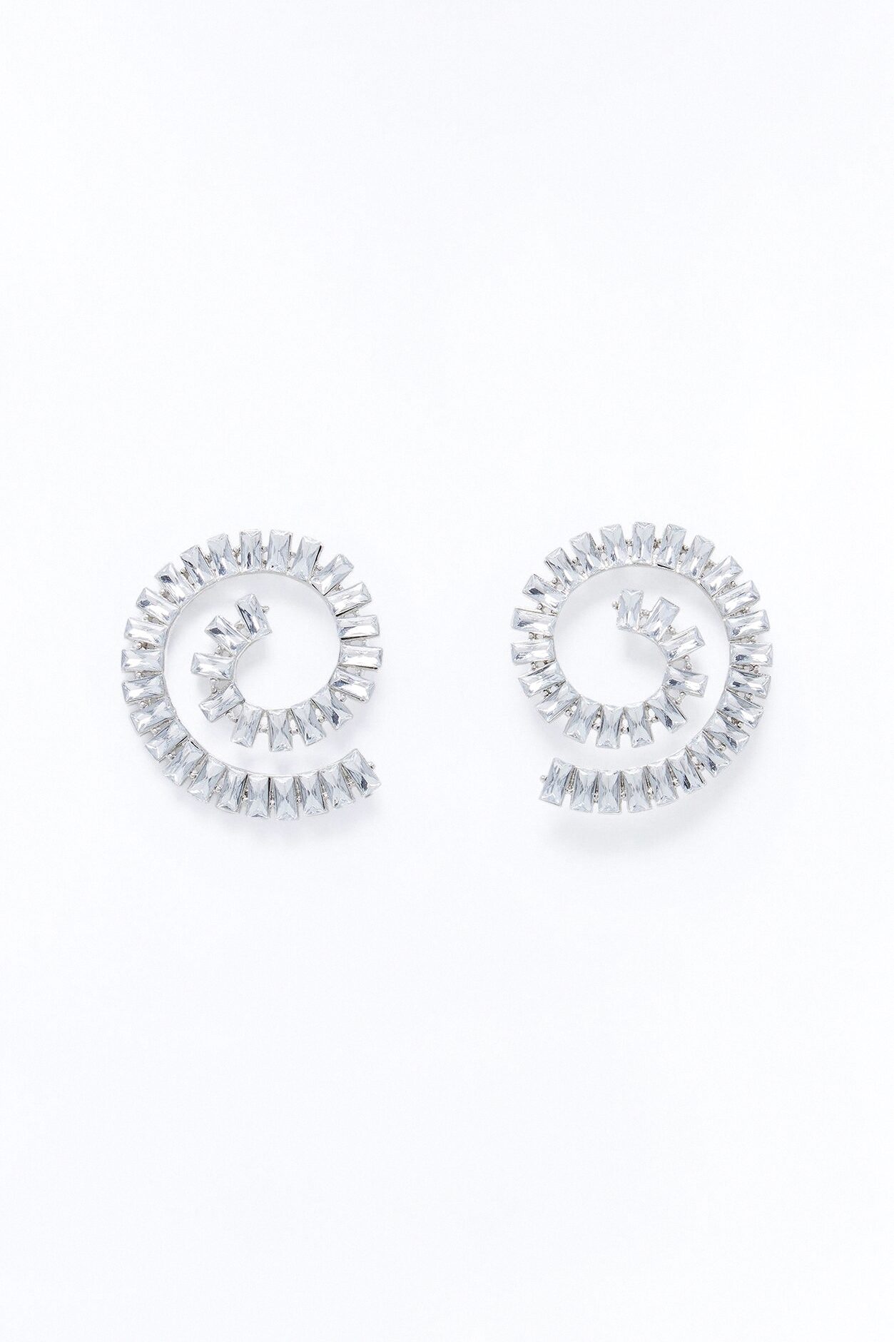 Wrapped In Rhinestones Earrings - Silver