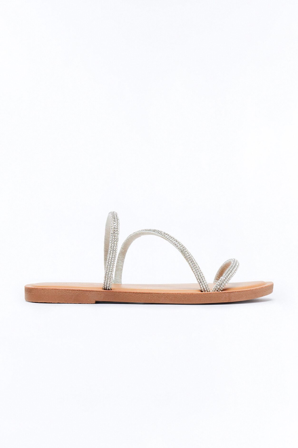 Idella Rhinestone Trim Sandals - Silver