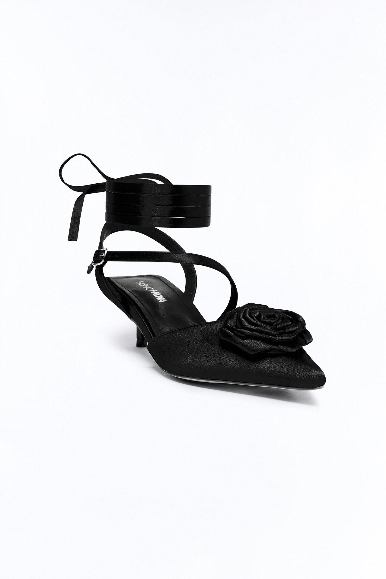 Mella Flower Wrap Up Pumps - Black