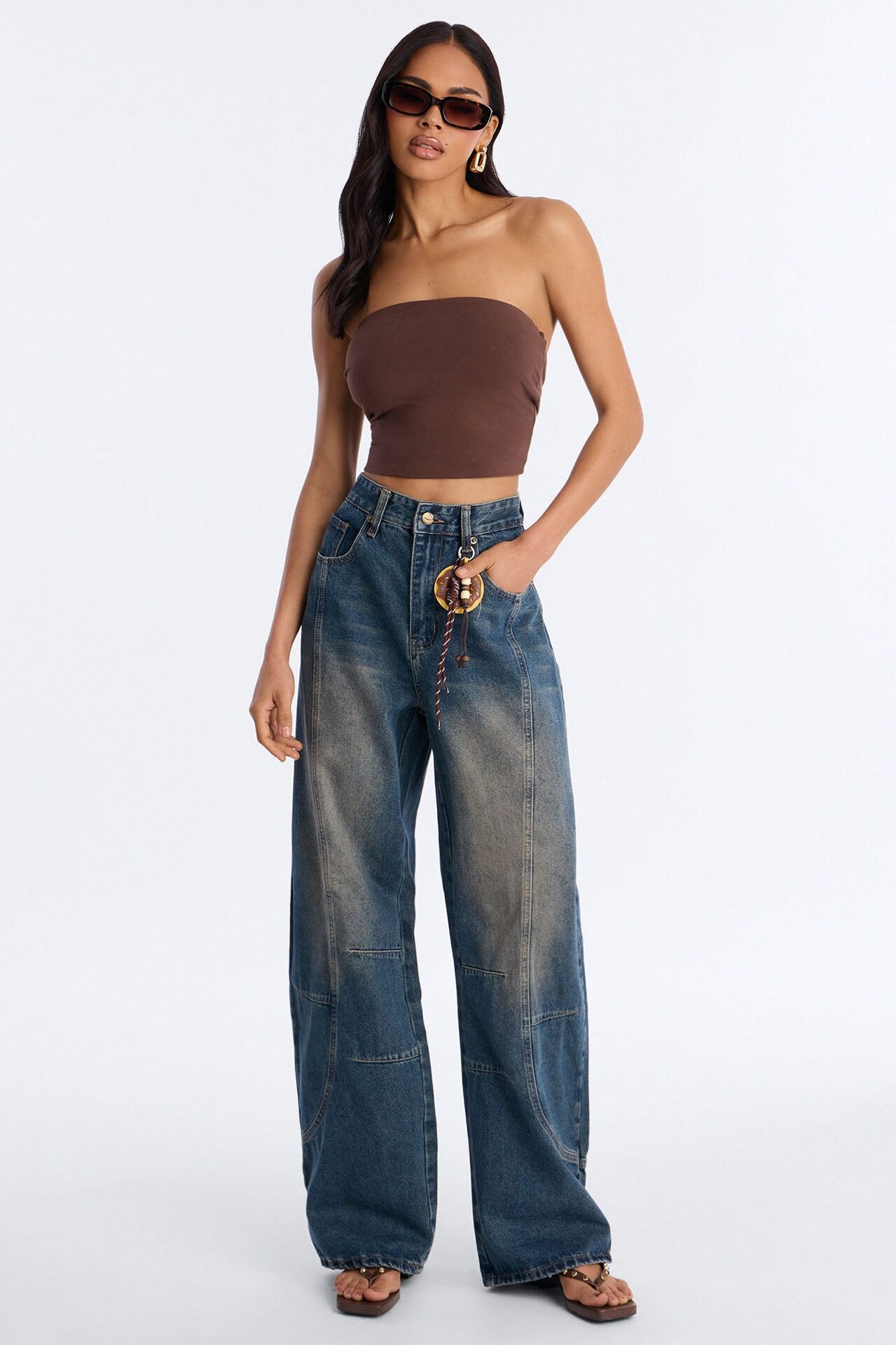 Sweet Stuff Charm Barrel Jeans - Vintage Wash