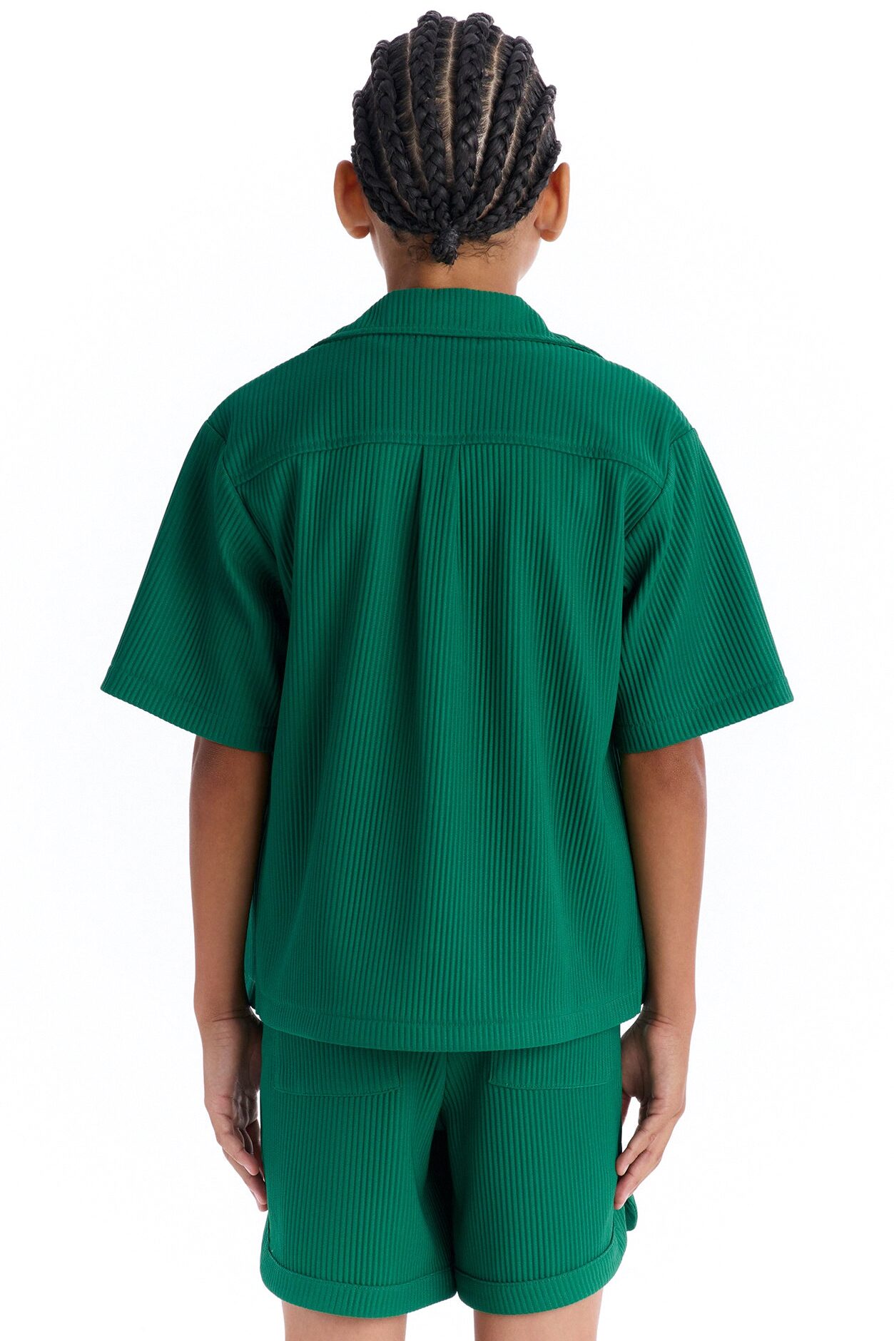 Mini Show Up Short Sleeve Cuban Shirt - Green