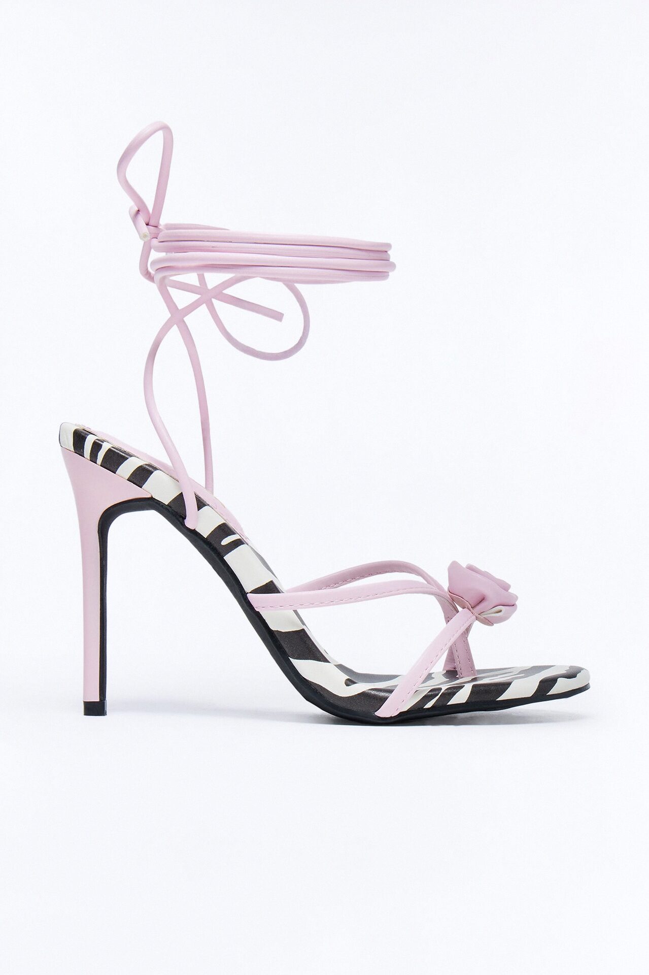 Katia Rose Wrap Up Heels - White/Black