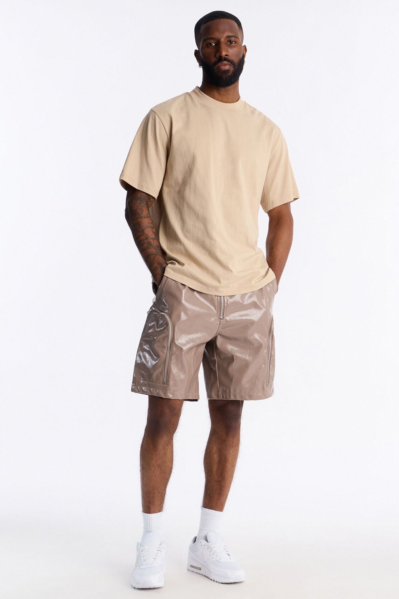 Relaxed Concordia Faux Leather Short - Brown