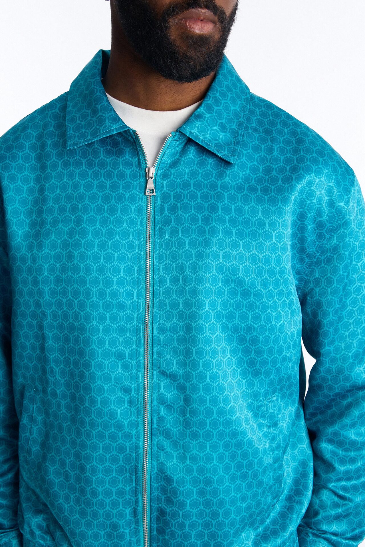 St. Tropez Motif Rope Applique Bomber Jacket - Blue