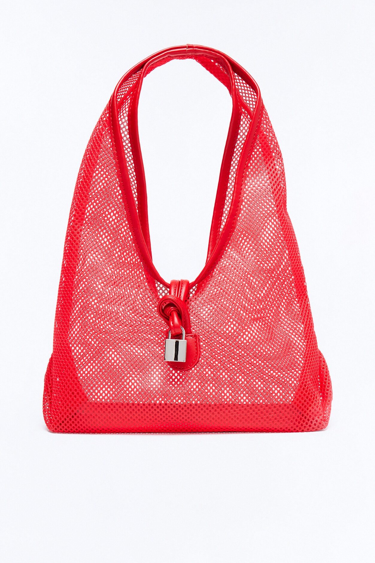 See Right Through You Mesh Shoulder Bag - Red