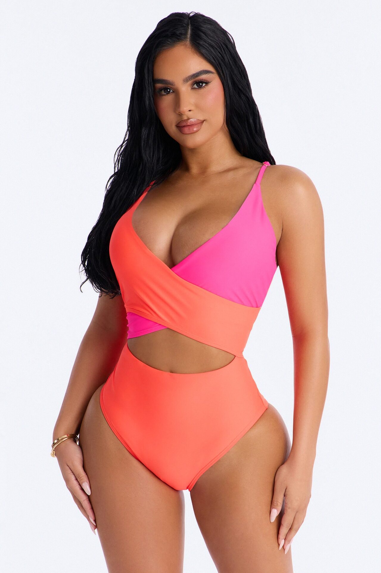 Zuma Beach 1 Piece Swimsuit - Orange/combo