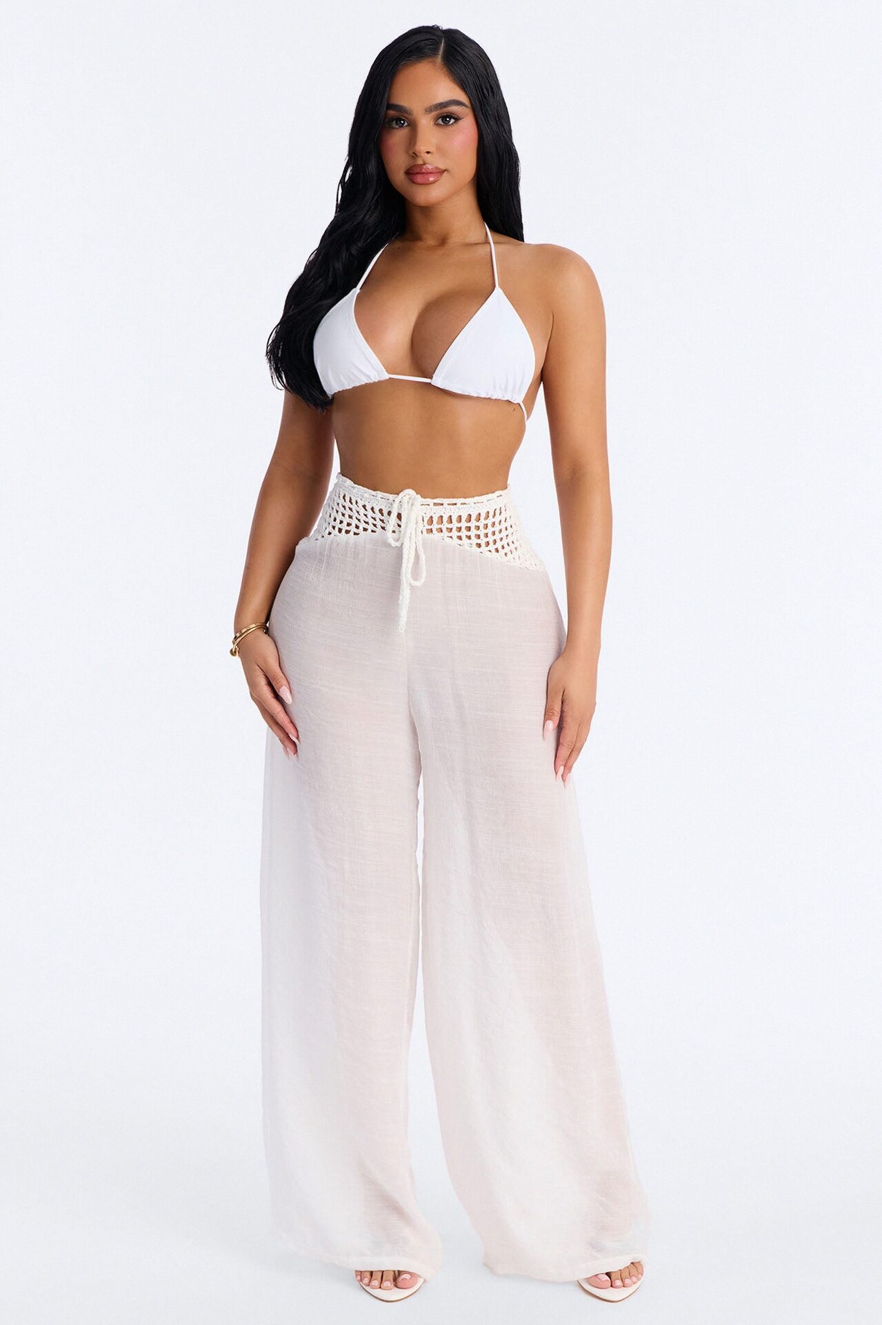 Darling Linen Swim Cover Up Pant - White
