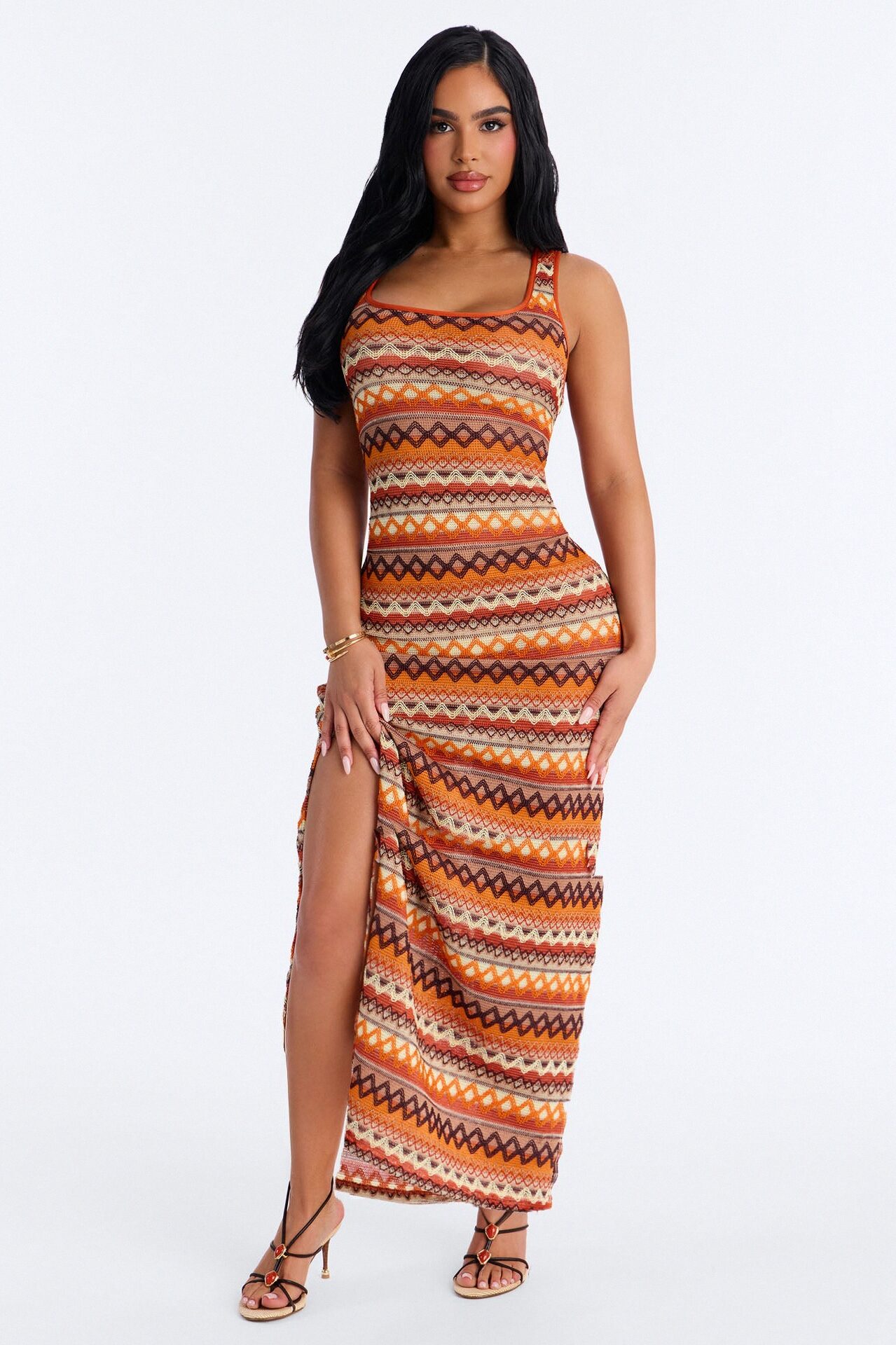 Sydney Geometric Midi Swim Cover Up Dress - Multi Color