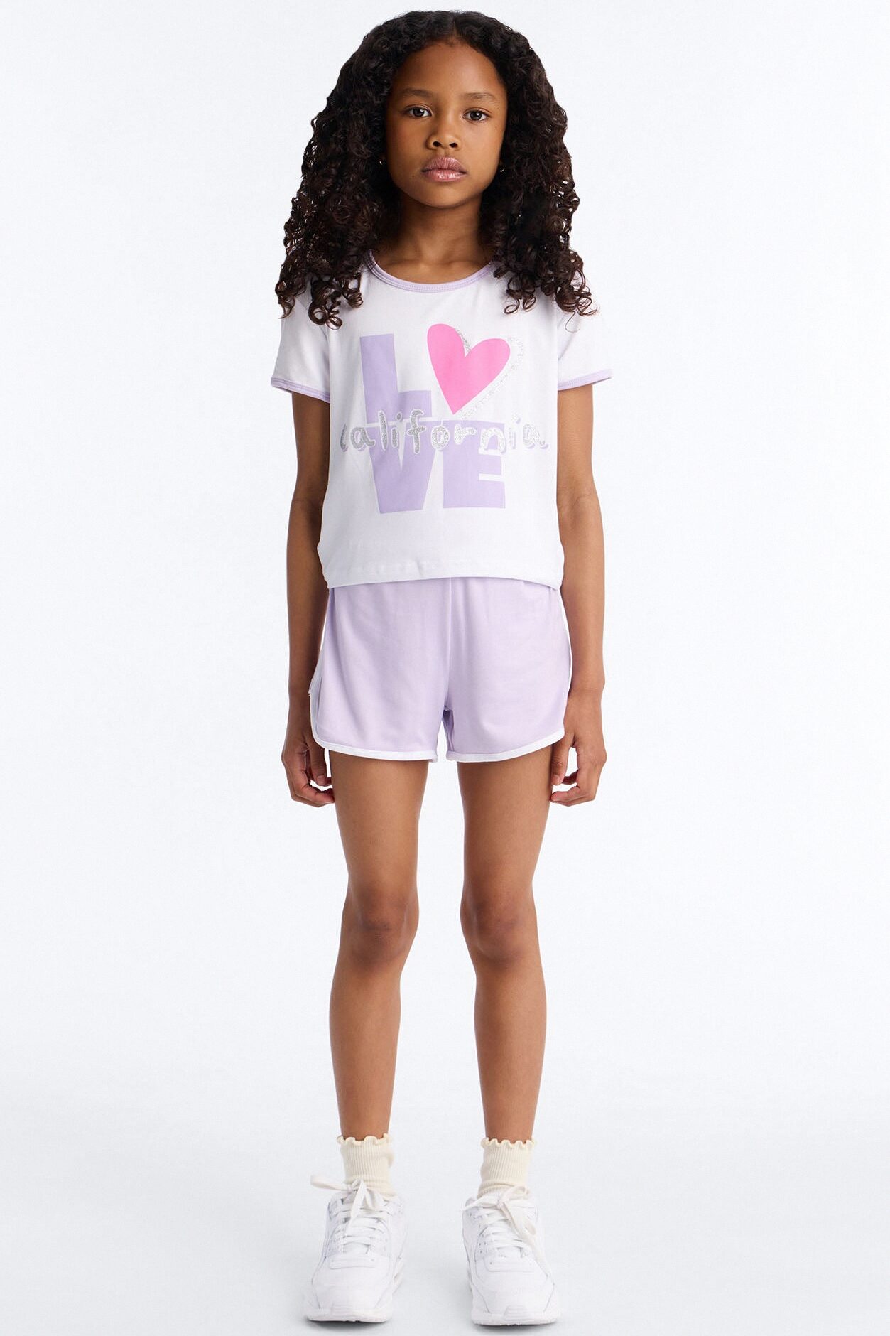 Mini Love For California Short Set - Lavender/combo