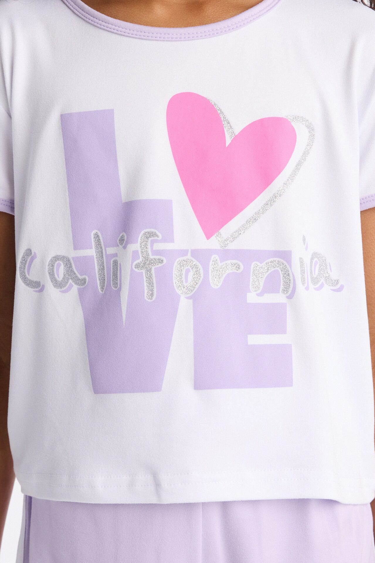 Mini Love For California Short Set - Lavender/combo
