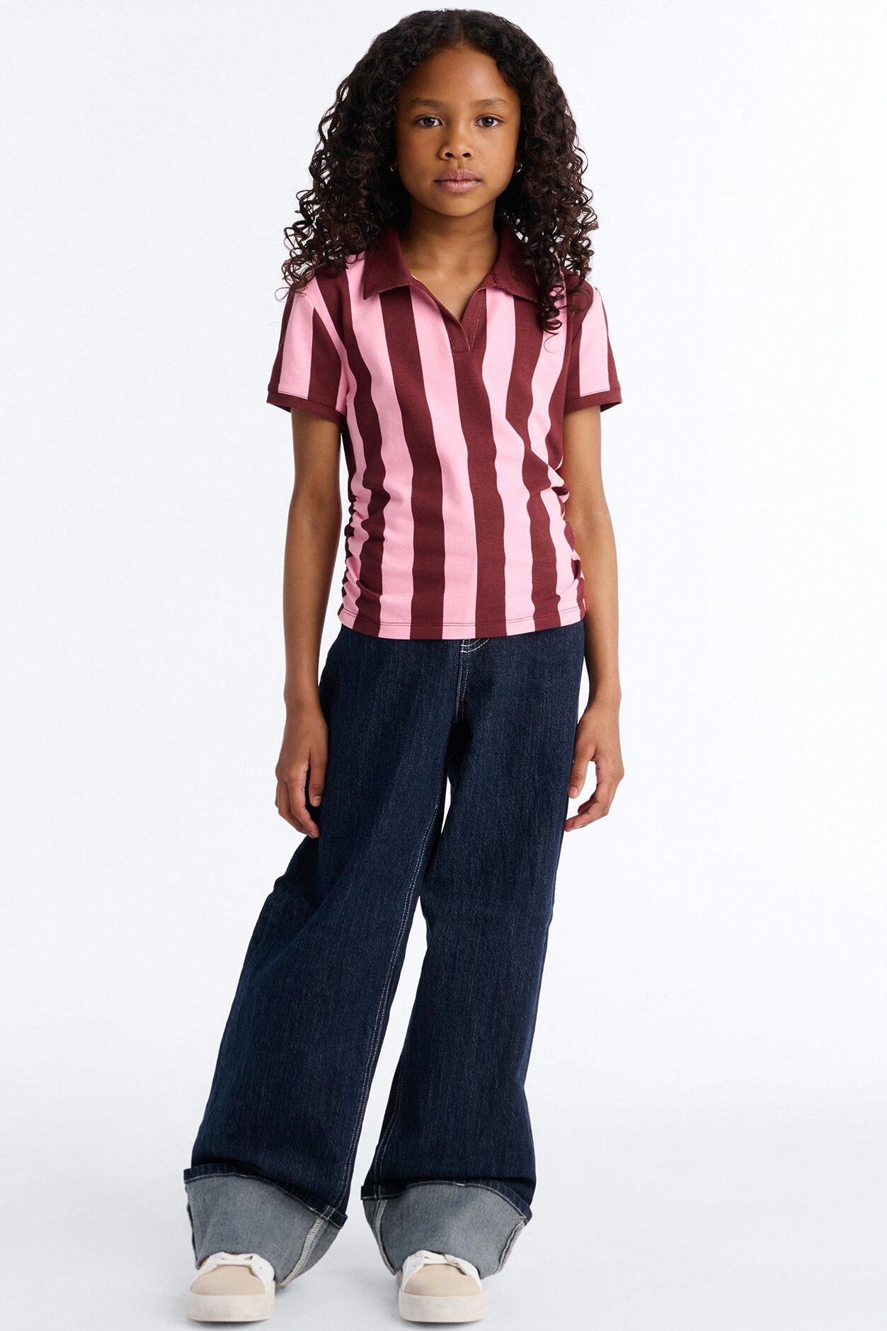 Mini First Pick Striped Short Sleeve Top - Burgundy/combo