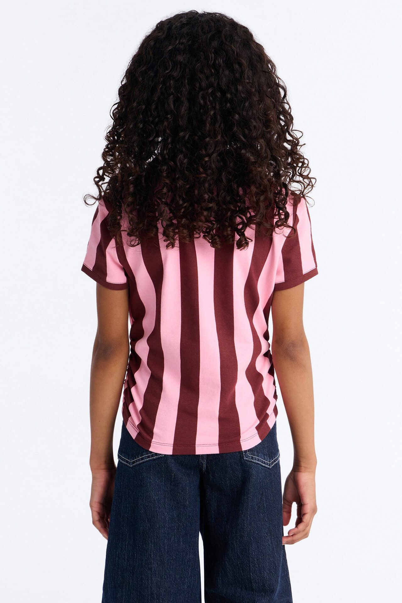Mini First Pick Striped Short Sleeve Top - Burgundy/combo