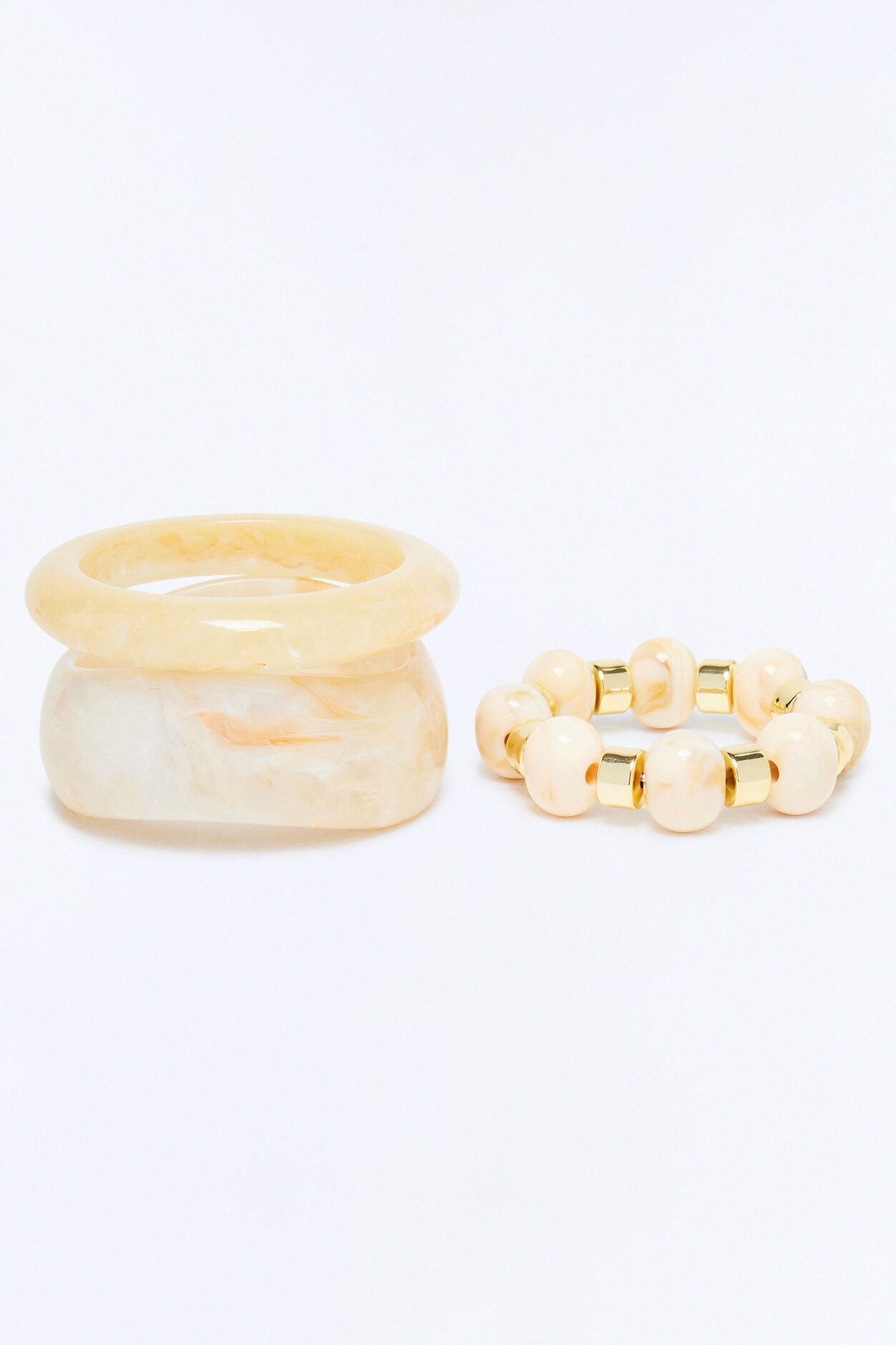 Sun And Sea 3 Piece Bracelet Set - Ivory/combo