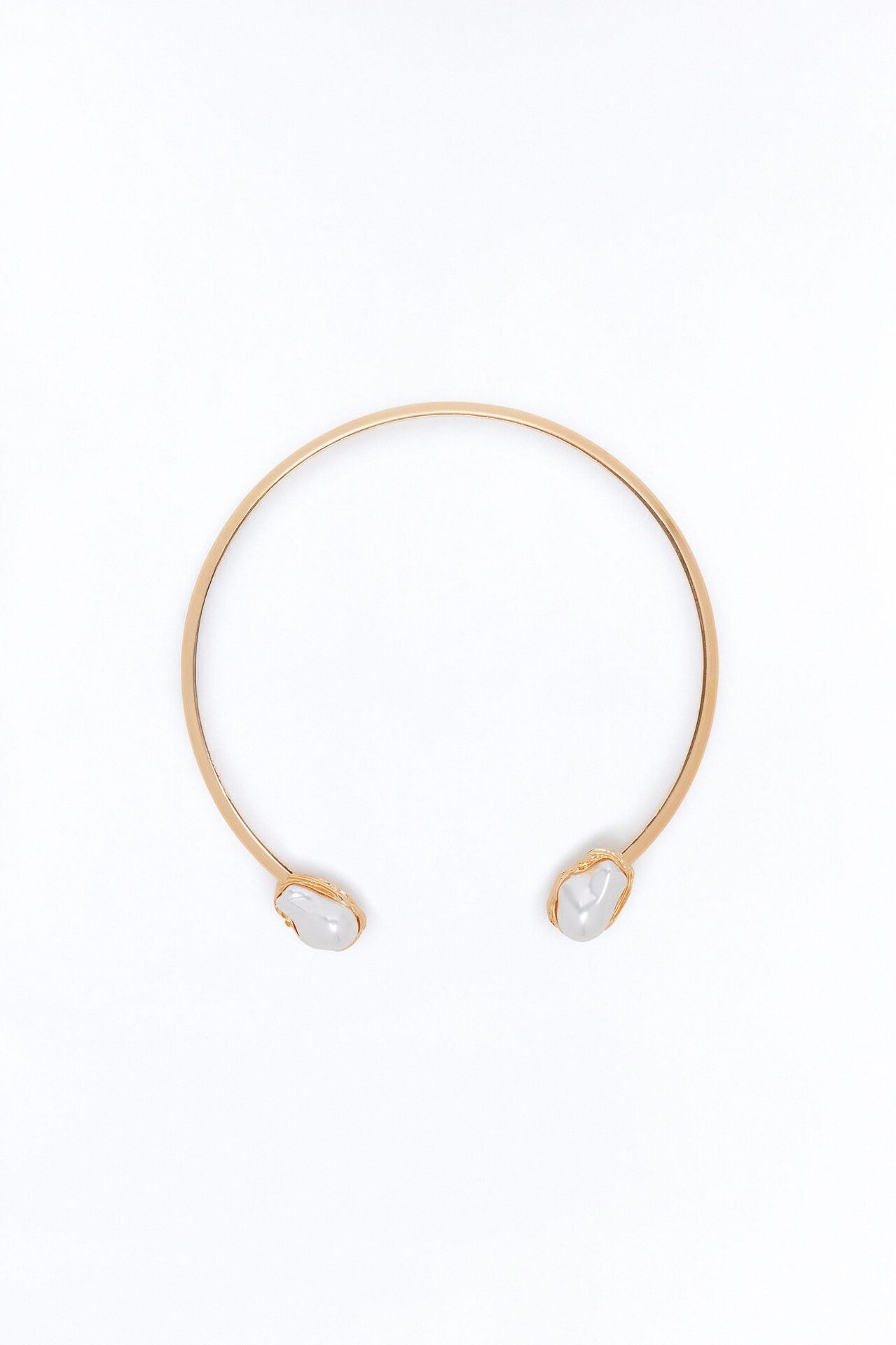 Blissful Retreat Pearl Choker - Gold