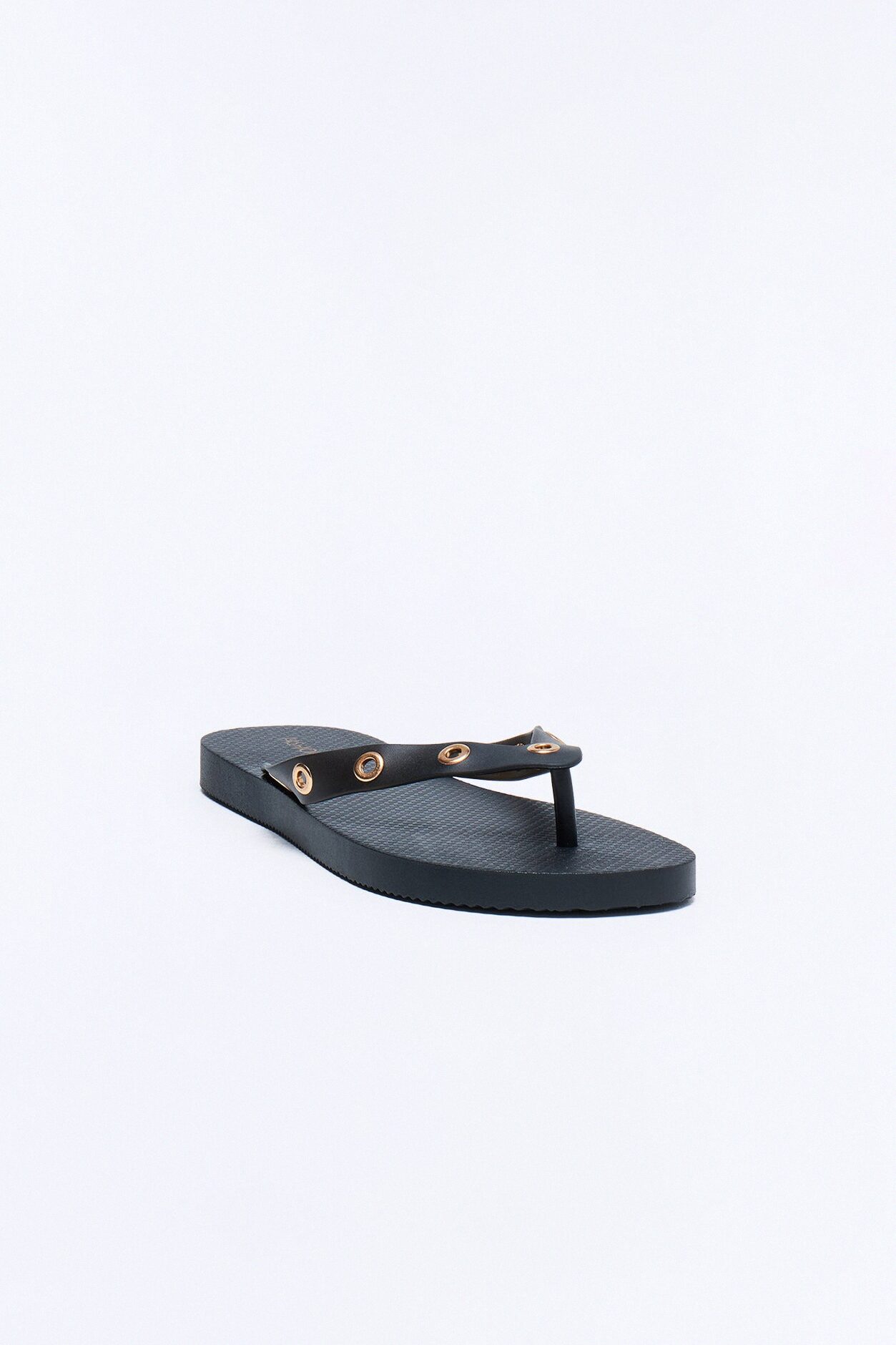 Myle Grommet Flip Flops - Black