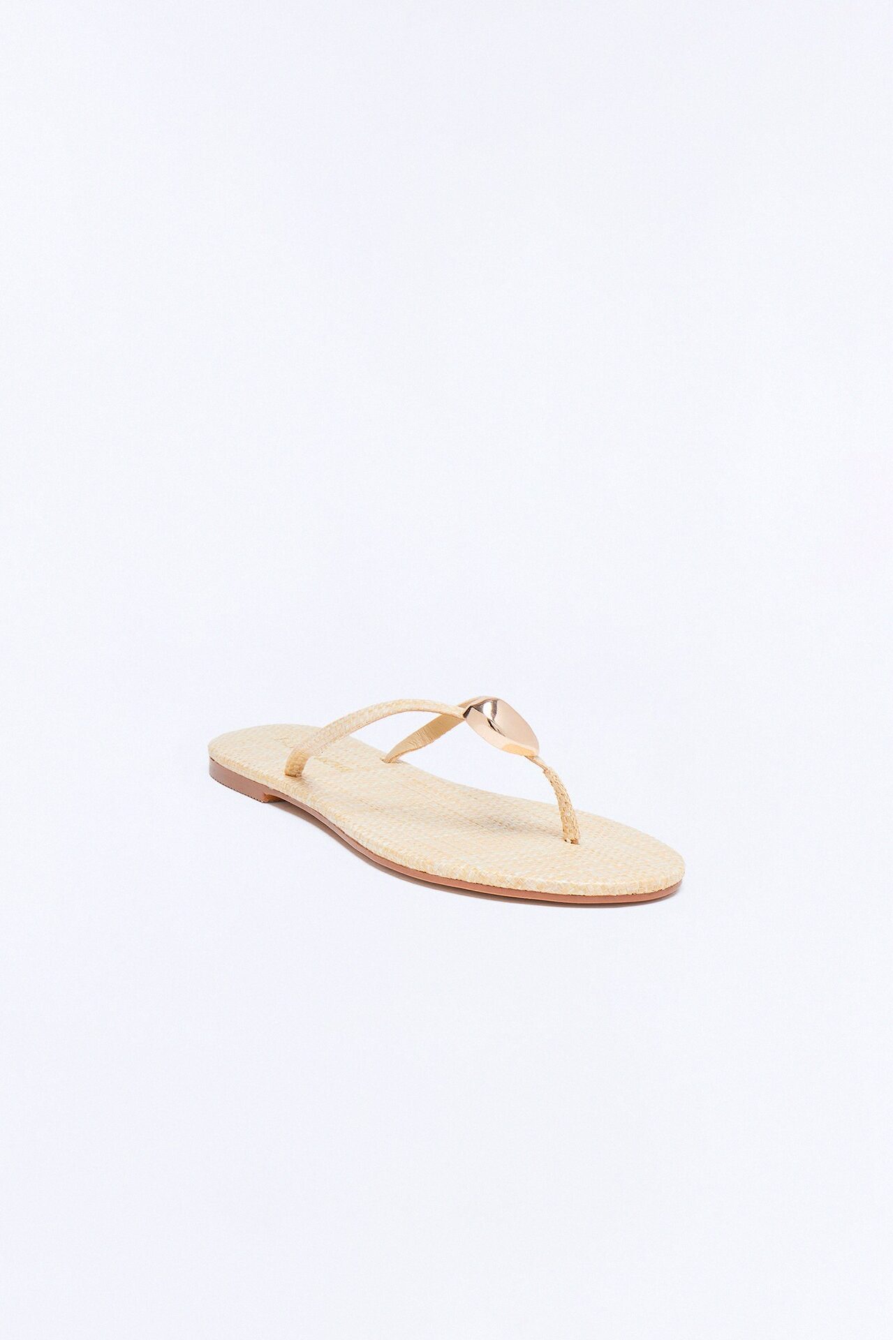 Pina Colada Hardware Flip Flops - Natural