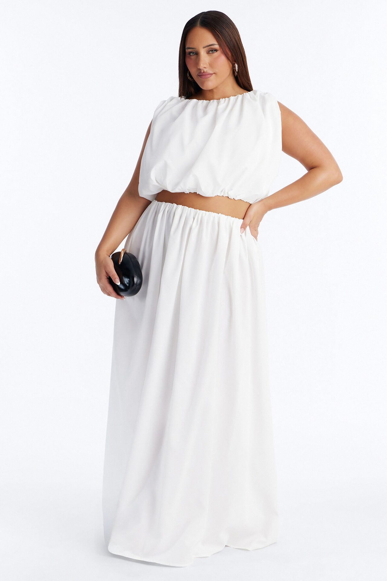 Willow Poplin Maxi Skirt - White