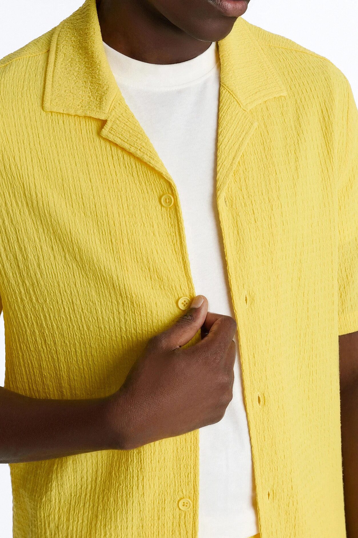 Burton Cuban Collar Button Up Shirt - Yellow