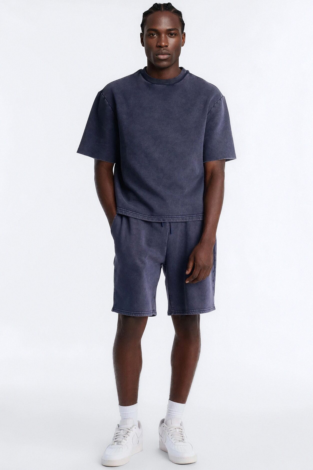 On The Go Washed Sweatshort - Navy