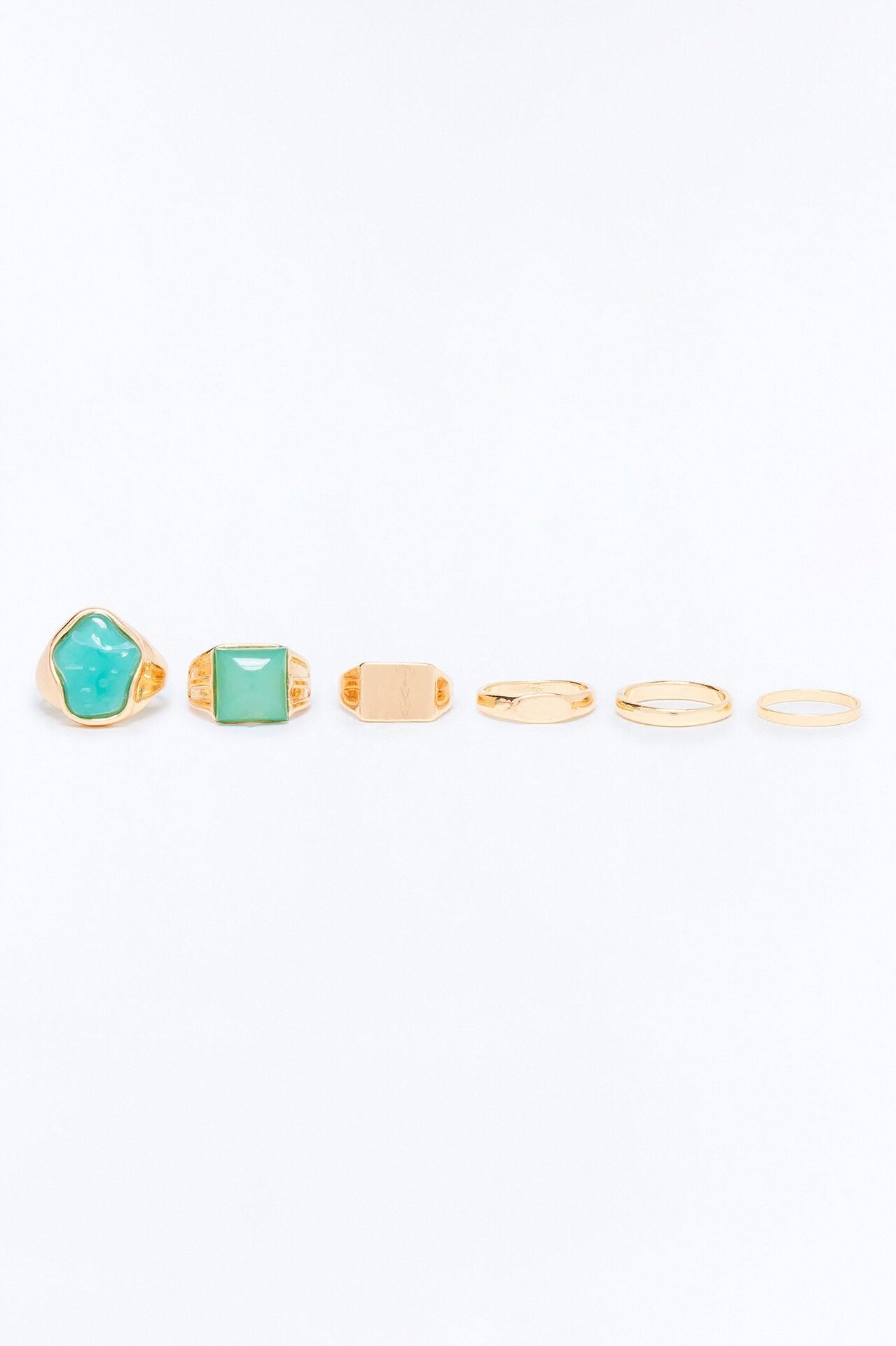 Crystal Cove 6 Piece Ring Set - Gold/Blue