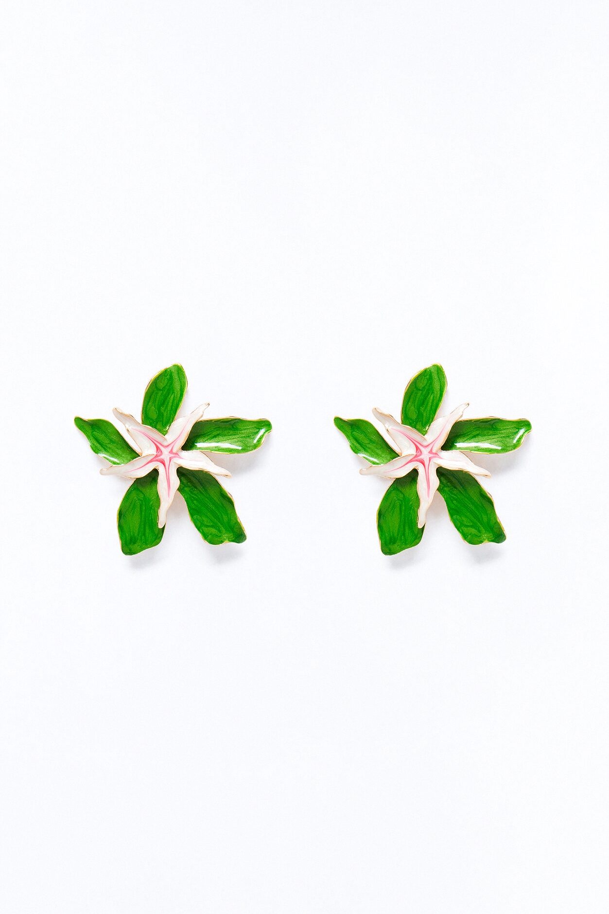 Lilypad Floral Earrings - Green/combo