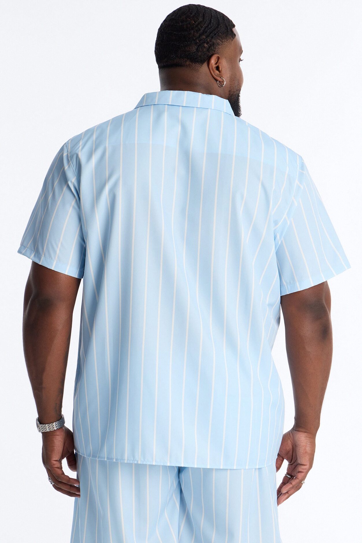 Relaxed Caribbean Vacay Button Up Shirt - Blue
