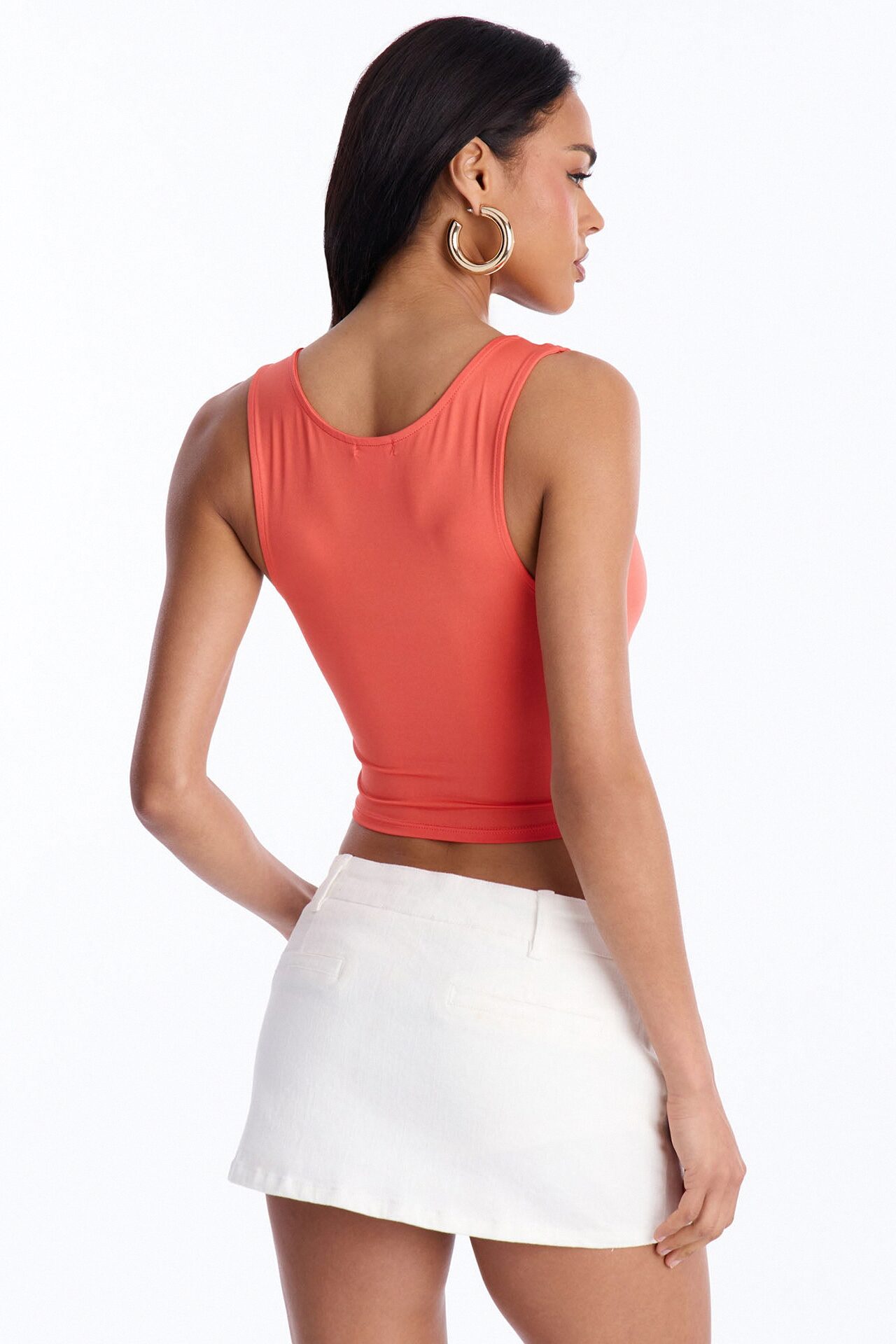Last Time Double Lined Top - Coral