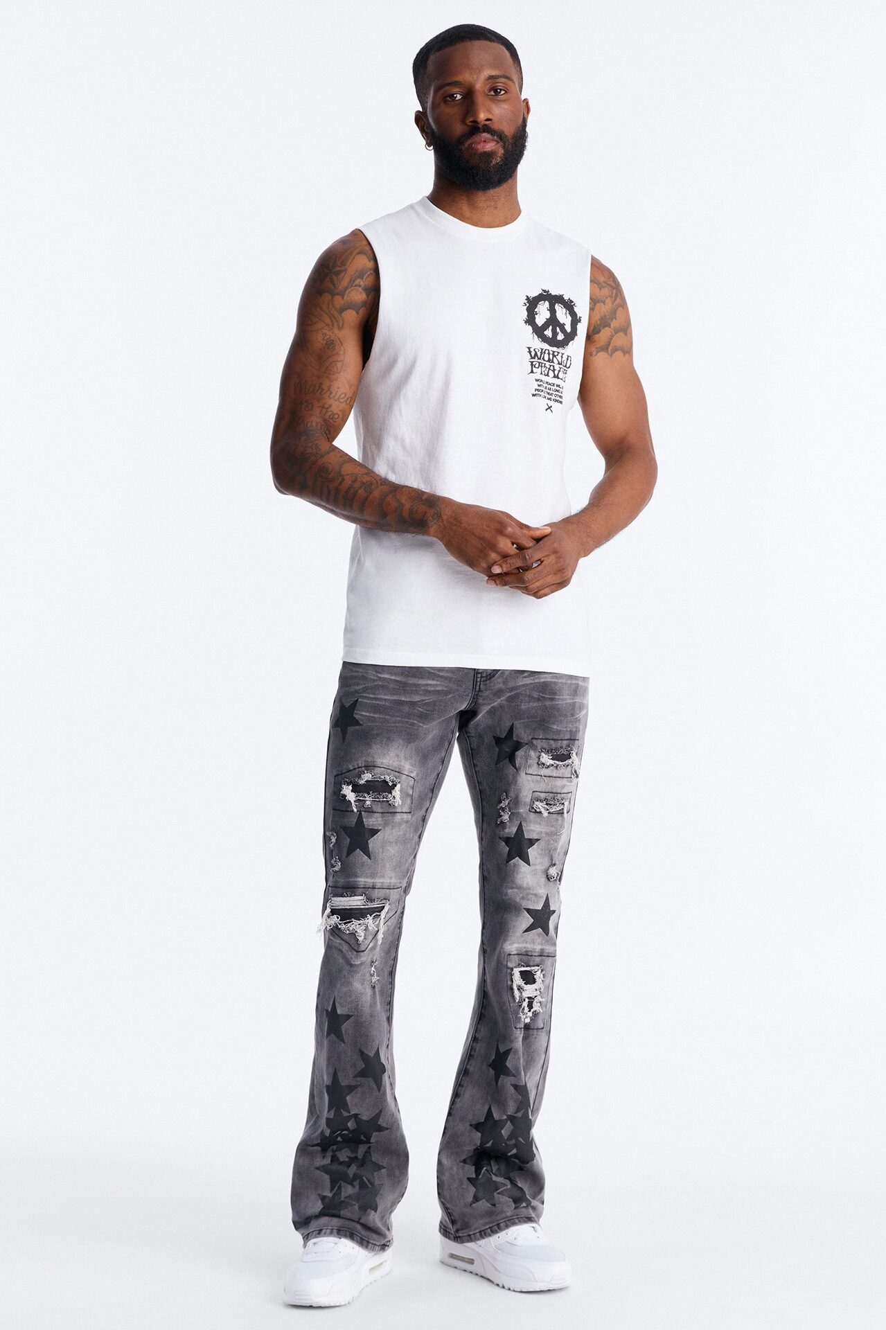 Stacked Skinny Flare Cosmo Jean - Black Wash