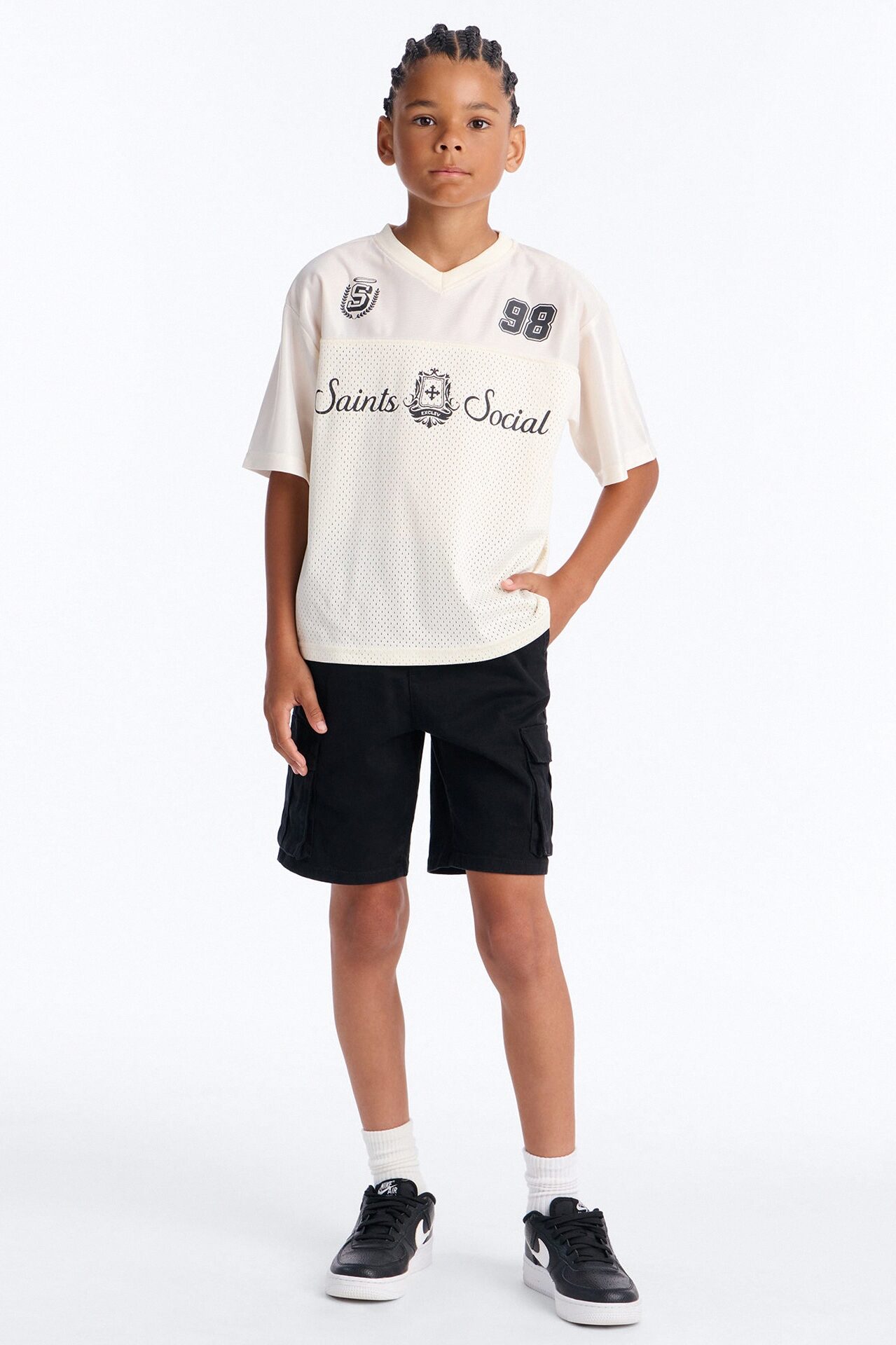 Mini Saints Studios Short Sleeve Soccer Jersey - Off White
