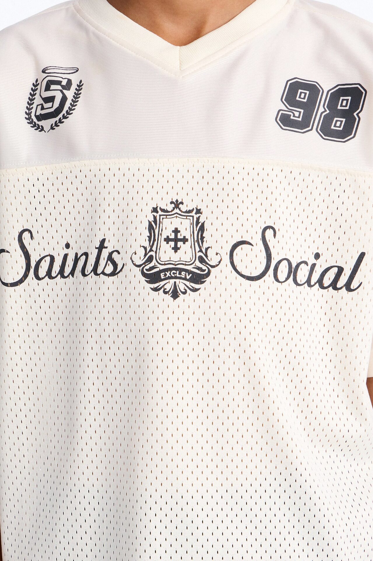 Mini Saints Studios Short Sleeve Soccer Jersey - Off White