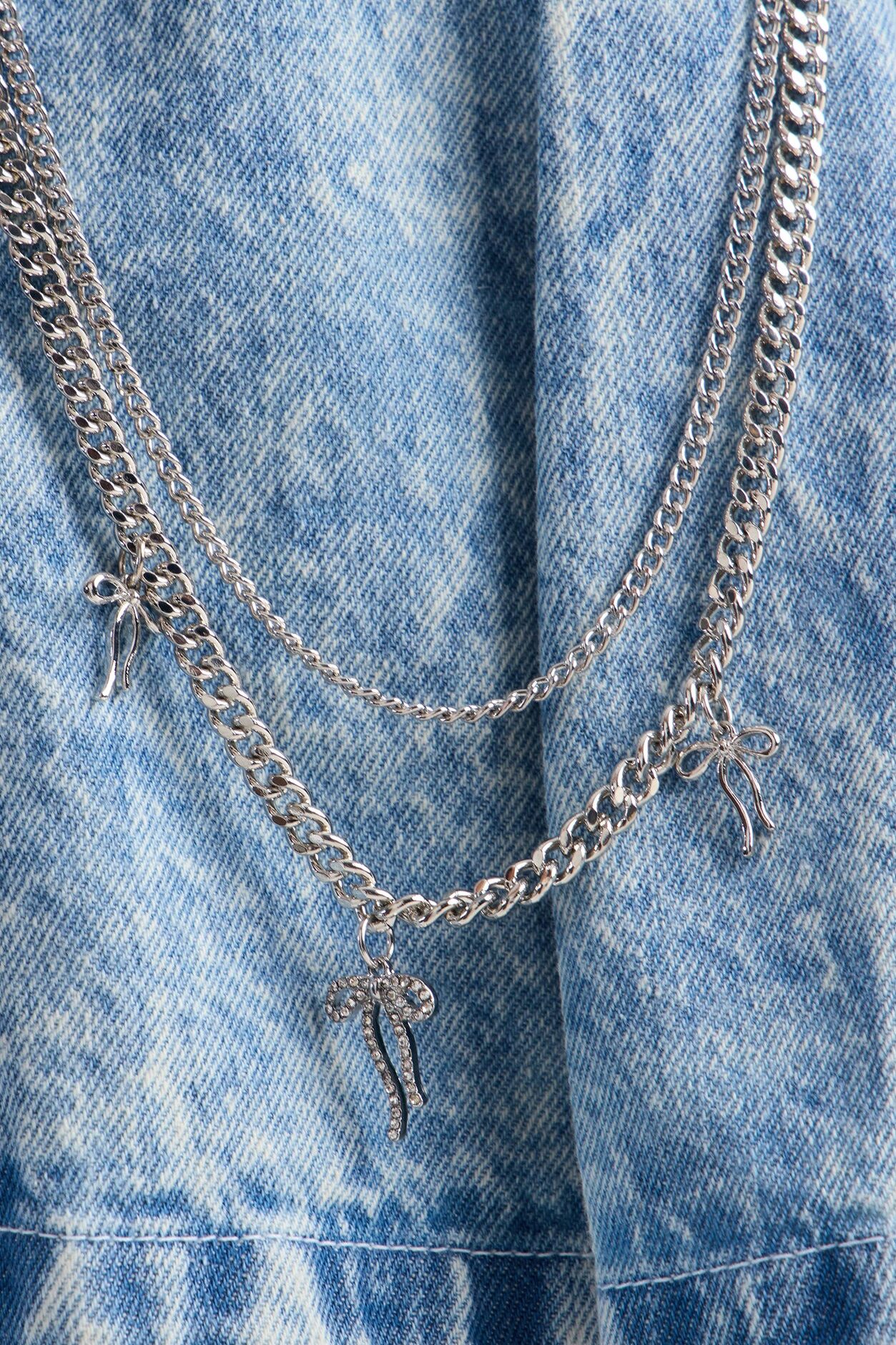 Mini Stay In The Present Pant Chain - Silver