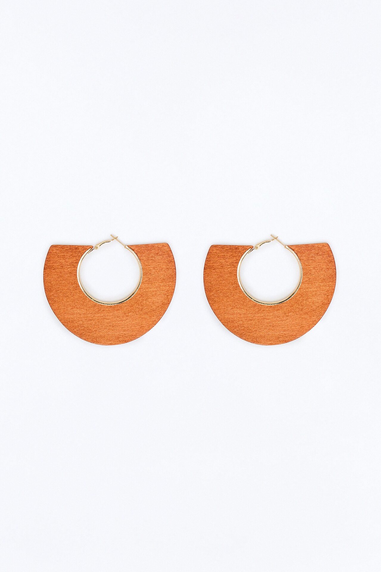Harvest Moon Wood Hoop Earrings - Brown