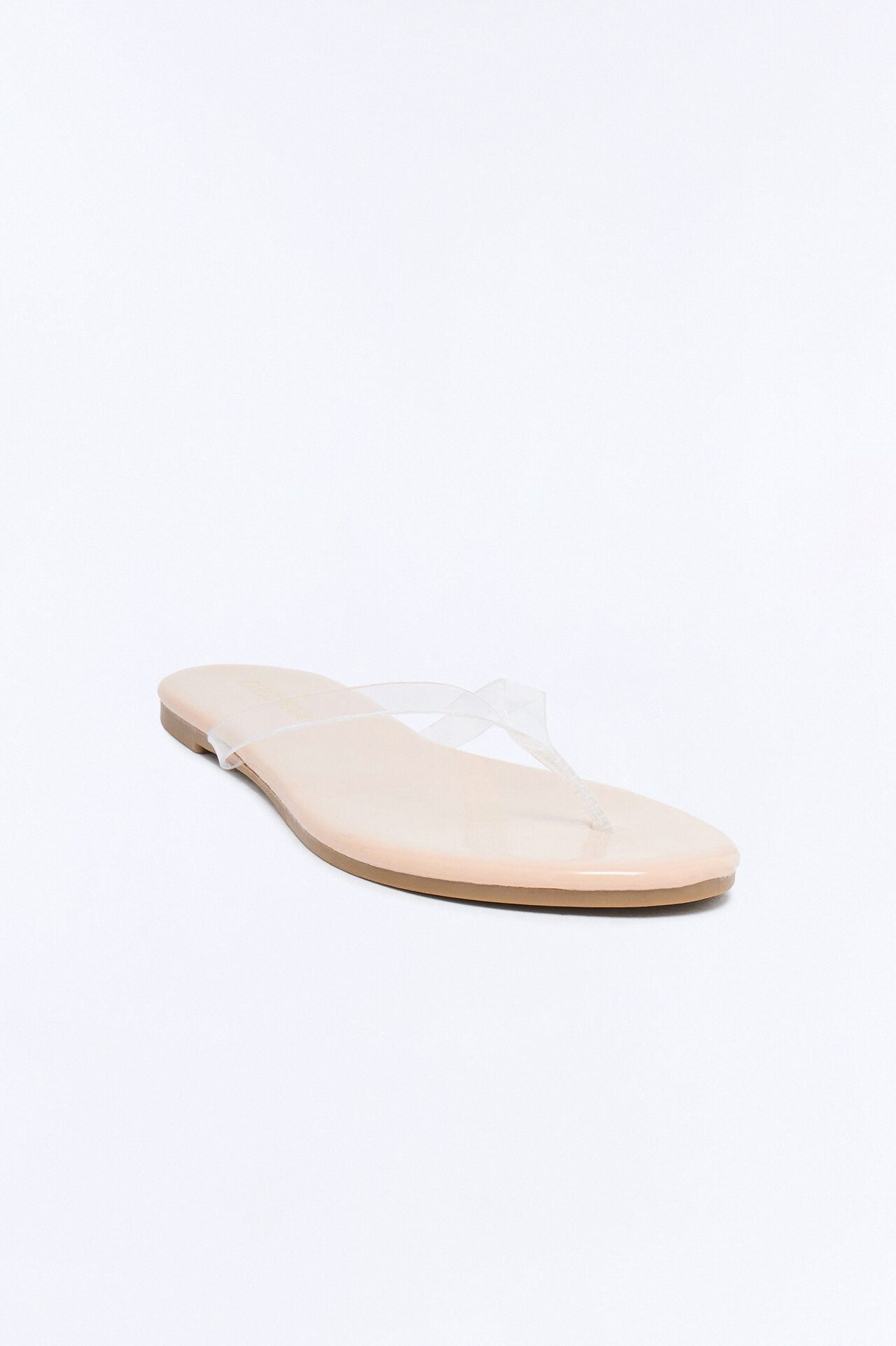 Papaya Clear Strap Flip Flops - Nude