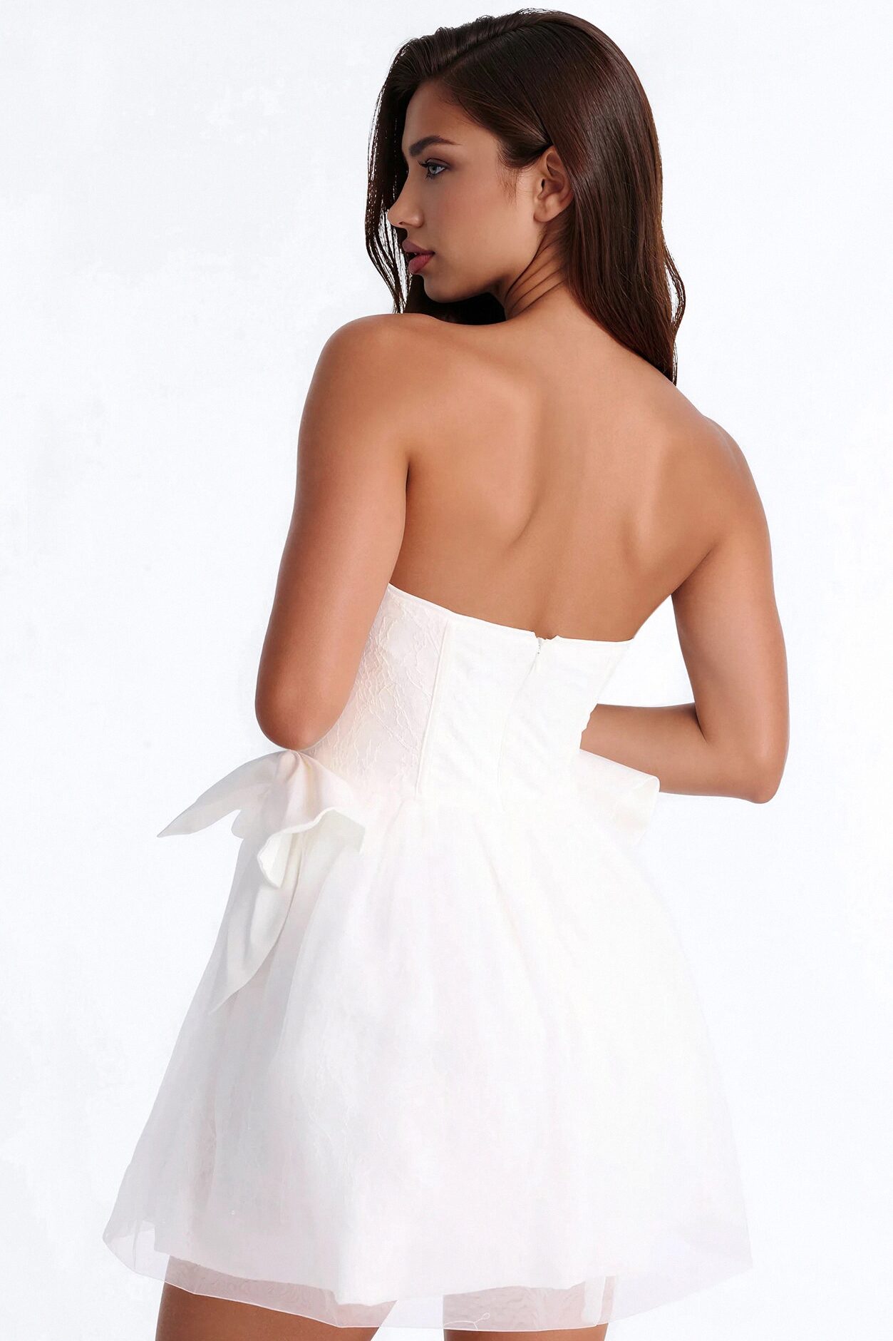 Rayna Embellished Lace Mini Dress - White