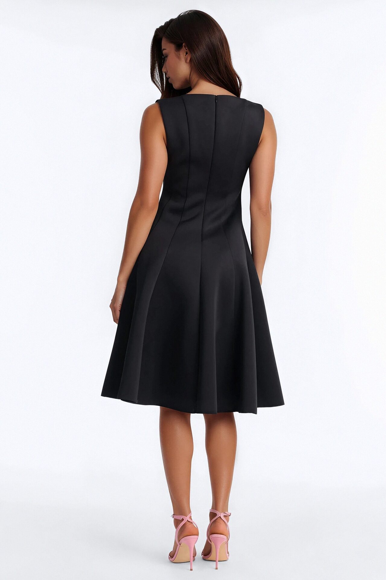 Petite Sweet Sunday Pleated Midi Dress - Black