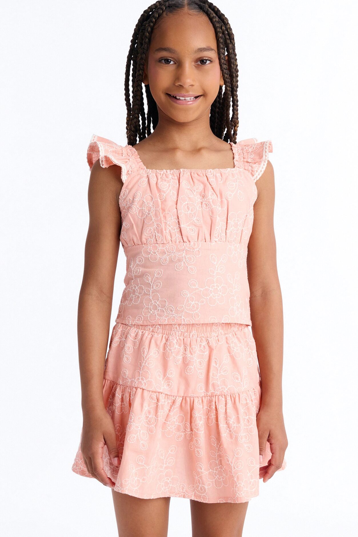 Mini Another Lovely Day Skirt Set - Peach