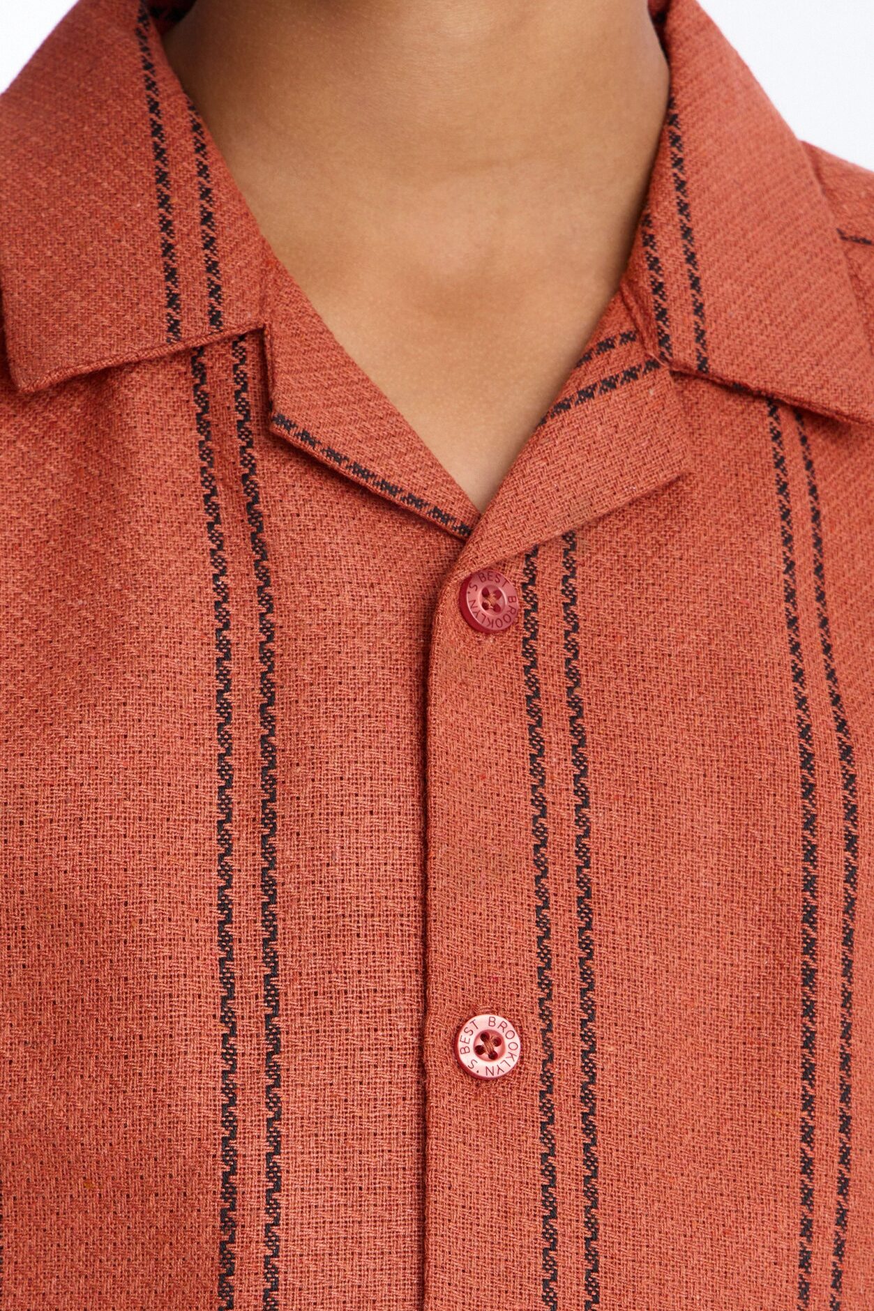 Mini Still The Best Striped Button Down Shirt - Coral