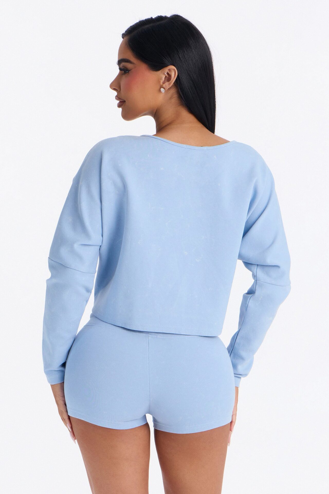 Mila Off Shoulder Micro Short Set - Blue