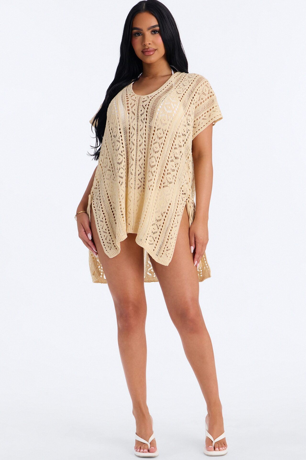 Iris Crochet Swim Cover Up - Off White