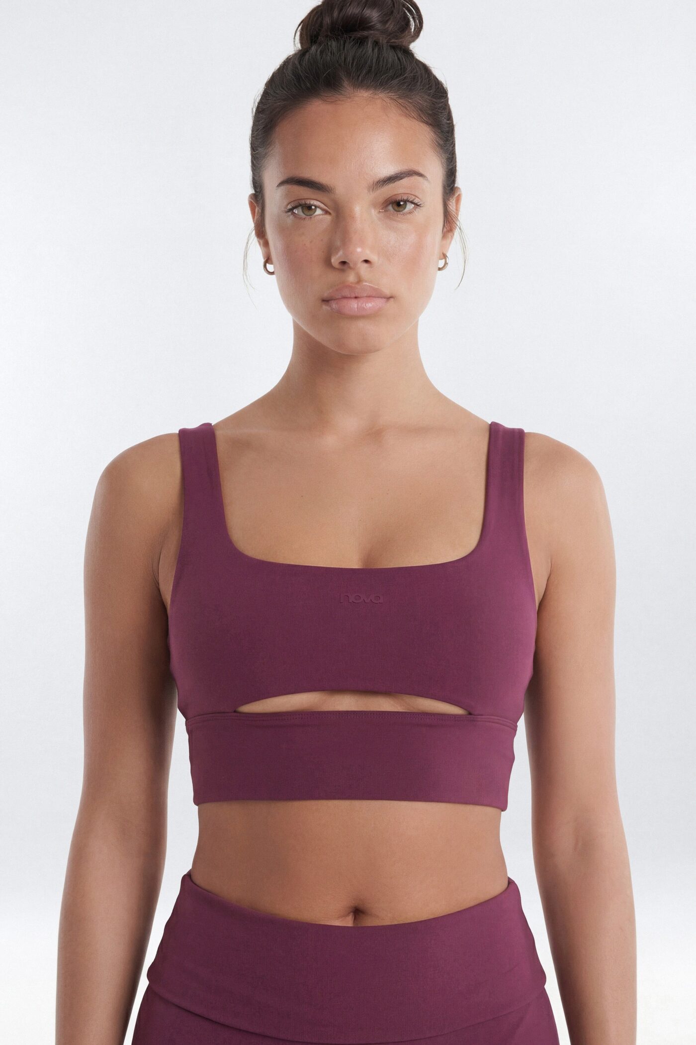 ButterSoft Cut Out Long Line Sports Bra - Merlot