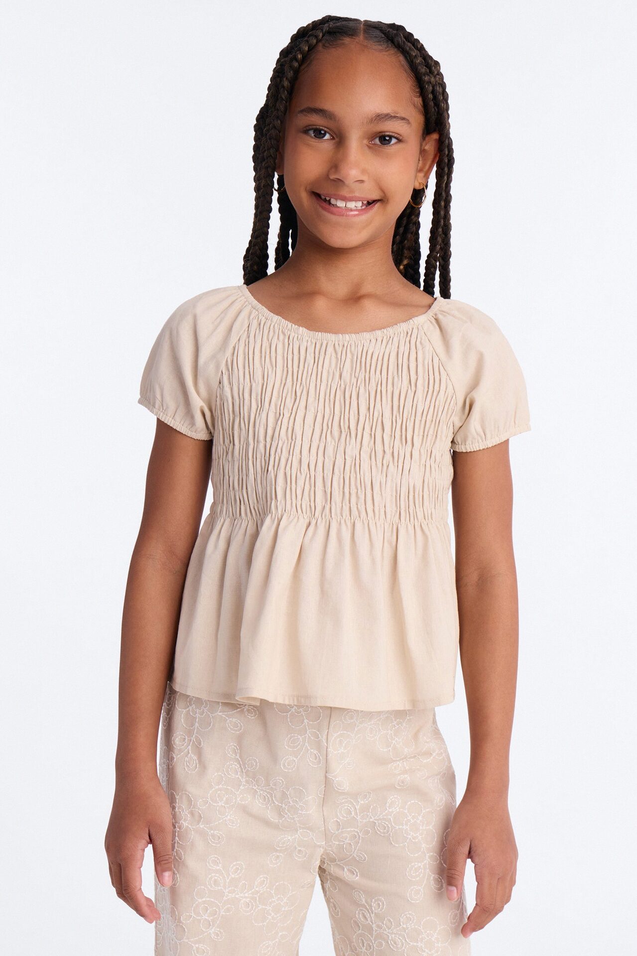 Mini Figure It Out Wide Leg Pant Set - Stone