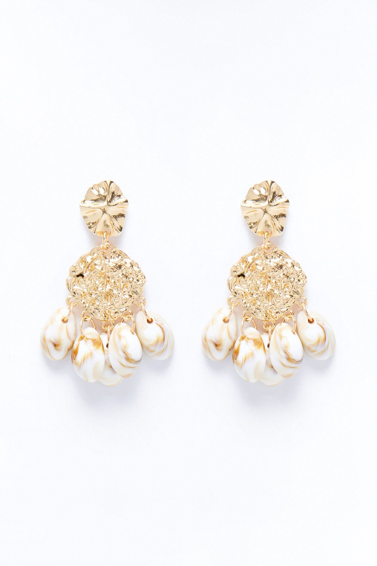 Shell Sprinkles Drop Earrings - Gold