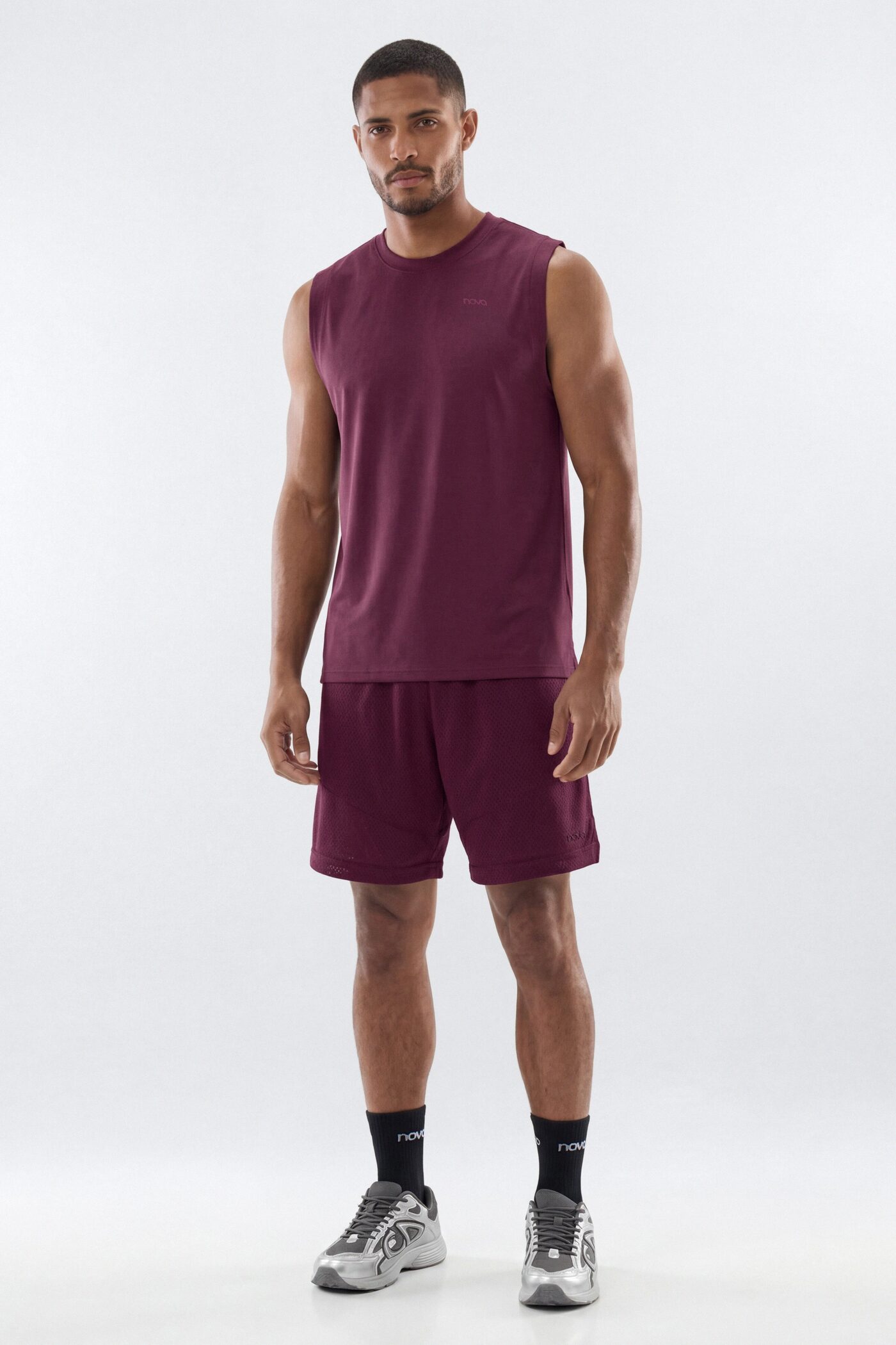 Athletic Mesh 7″ Basketball Shorts - Merlot