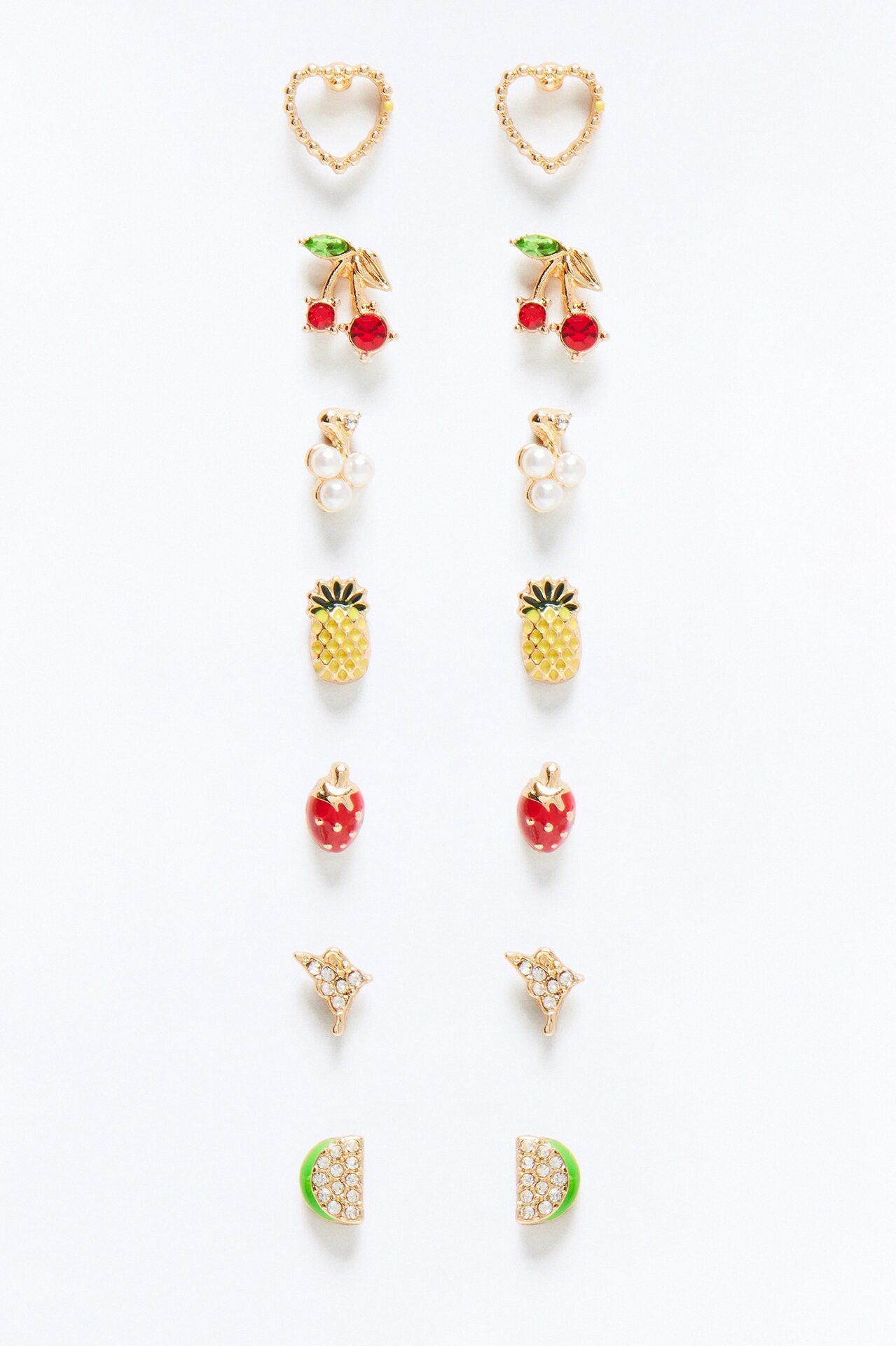 Juicy Gems 7 Pair Multi Earring Set - Multi Color
