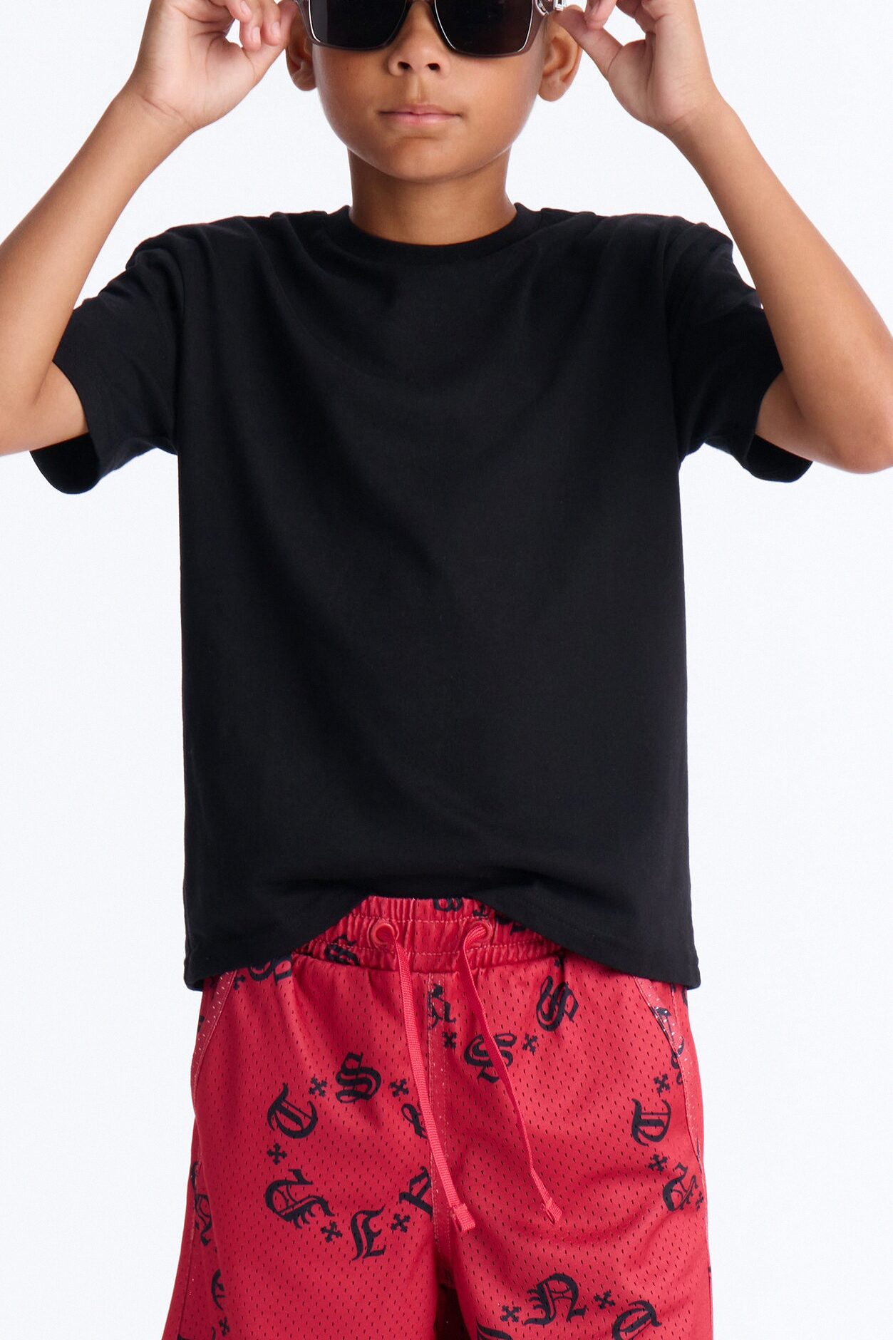 Mini Saints Mesh Shorts - Red/Black