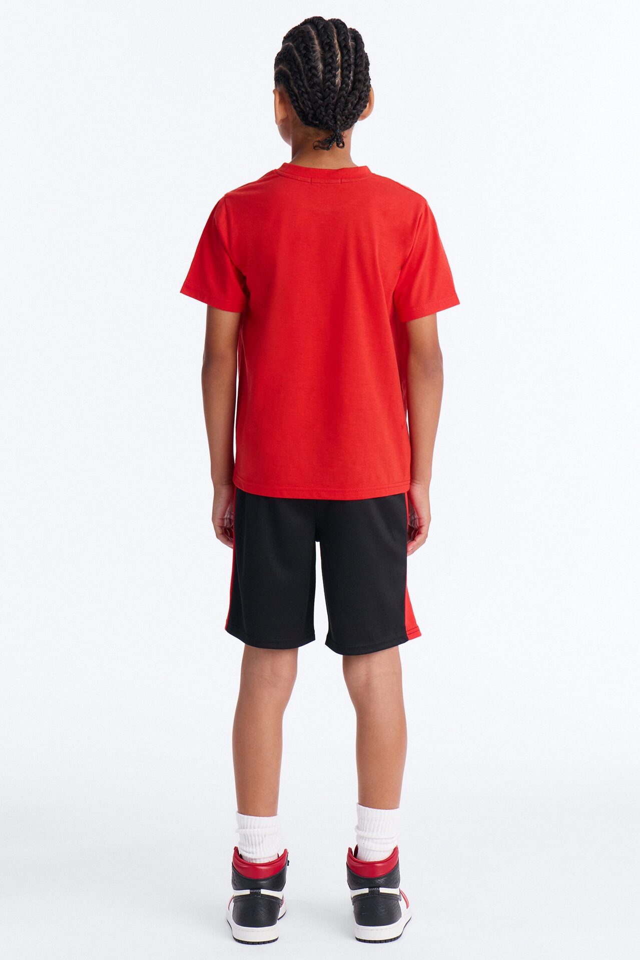 Mini One Of A Kind Mesh Short Set - Red/Black