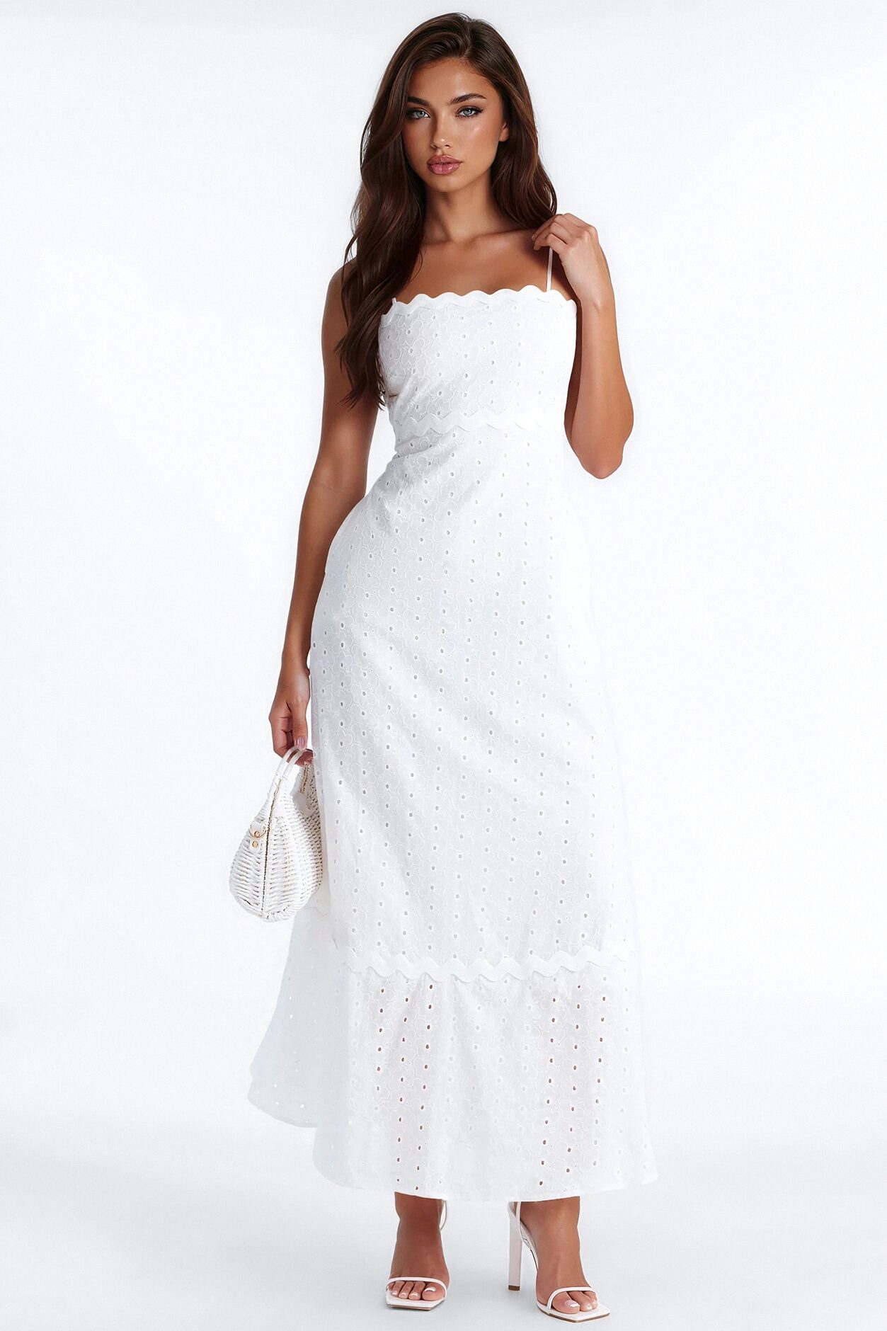 Jayden Eyelet Maxi Dress - White